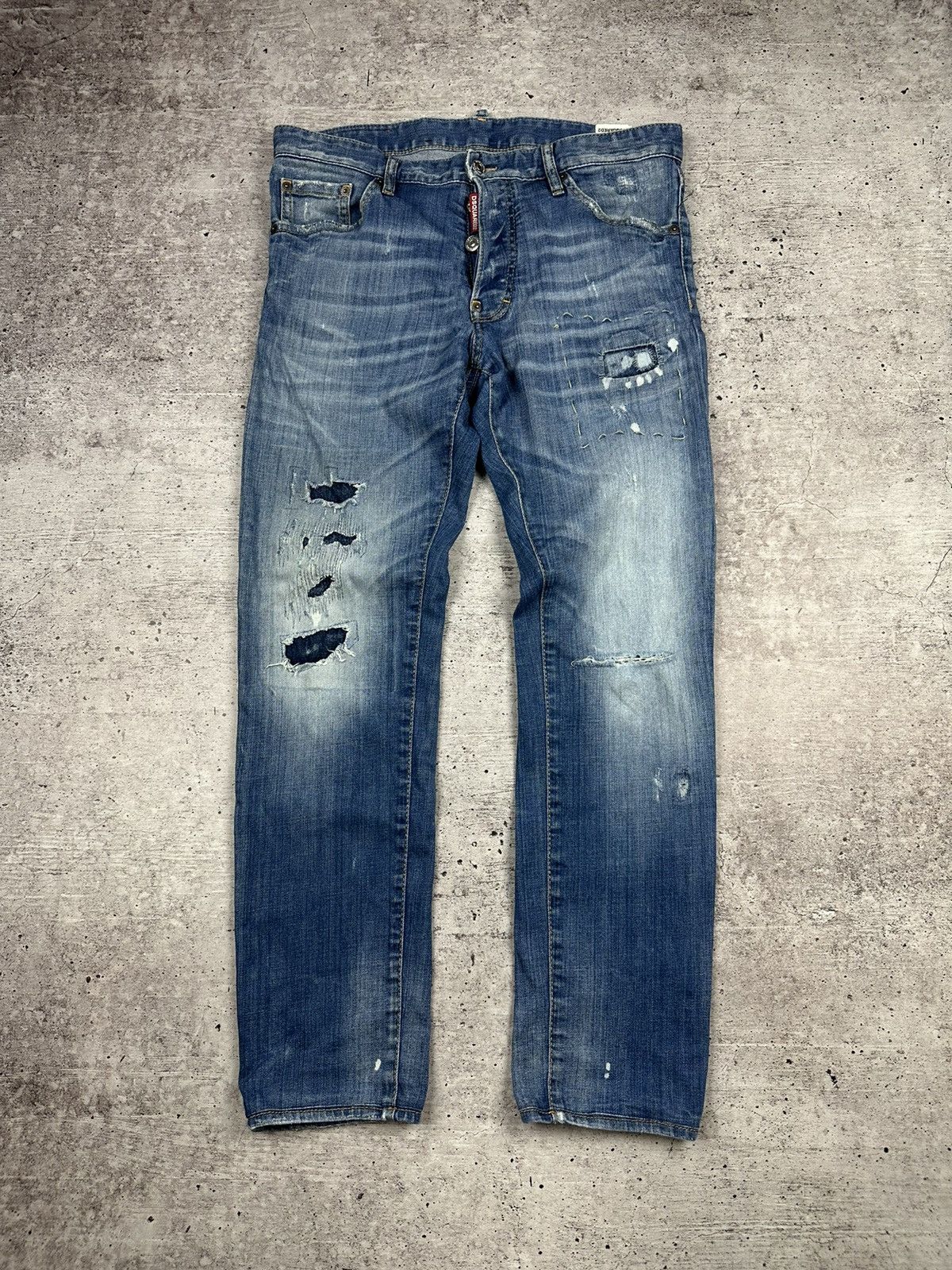 Dsquared2 Dsquared2 Cool Guy Distressed Denim Jeans Pants (A035) Size US 34 / EU 50 - 1 Thumbnail