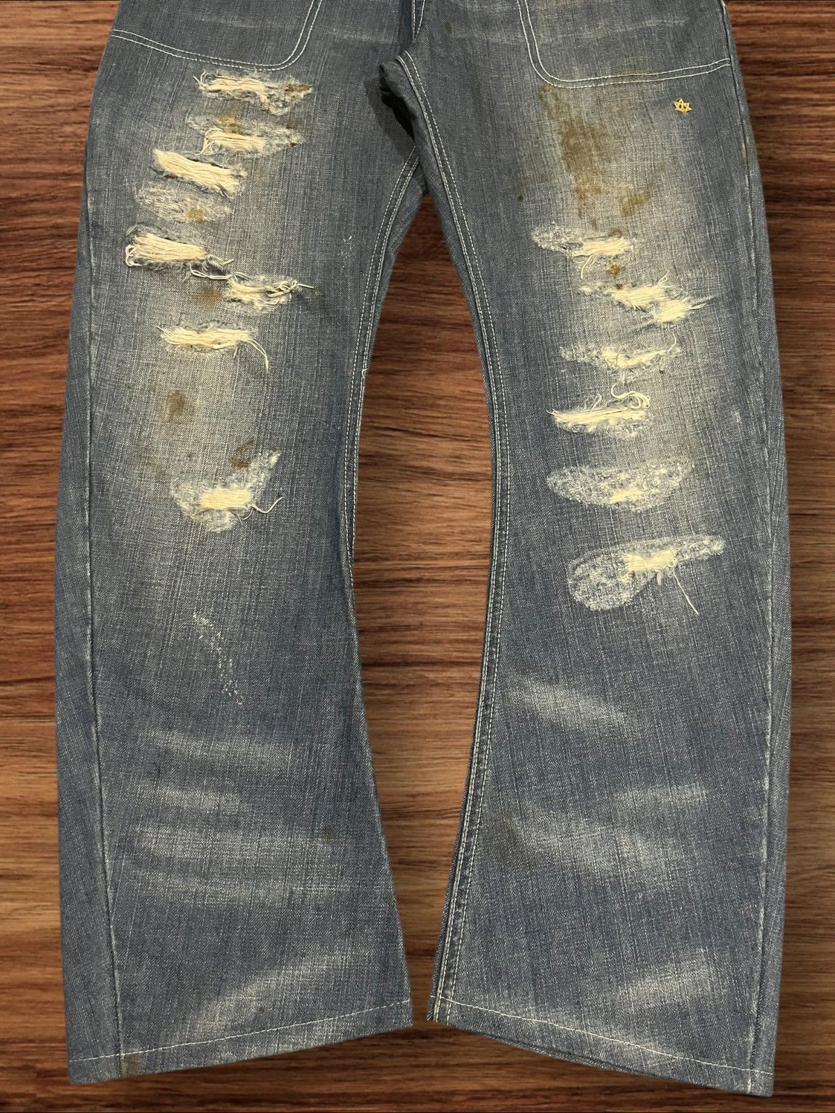 Japanese Brand ⚡️Sick⚡️Japanese Brand Jehova Checkered Distressed Curve Jeans Size US 32 / EU 48 - 9 Thumbnail