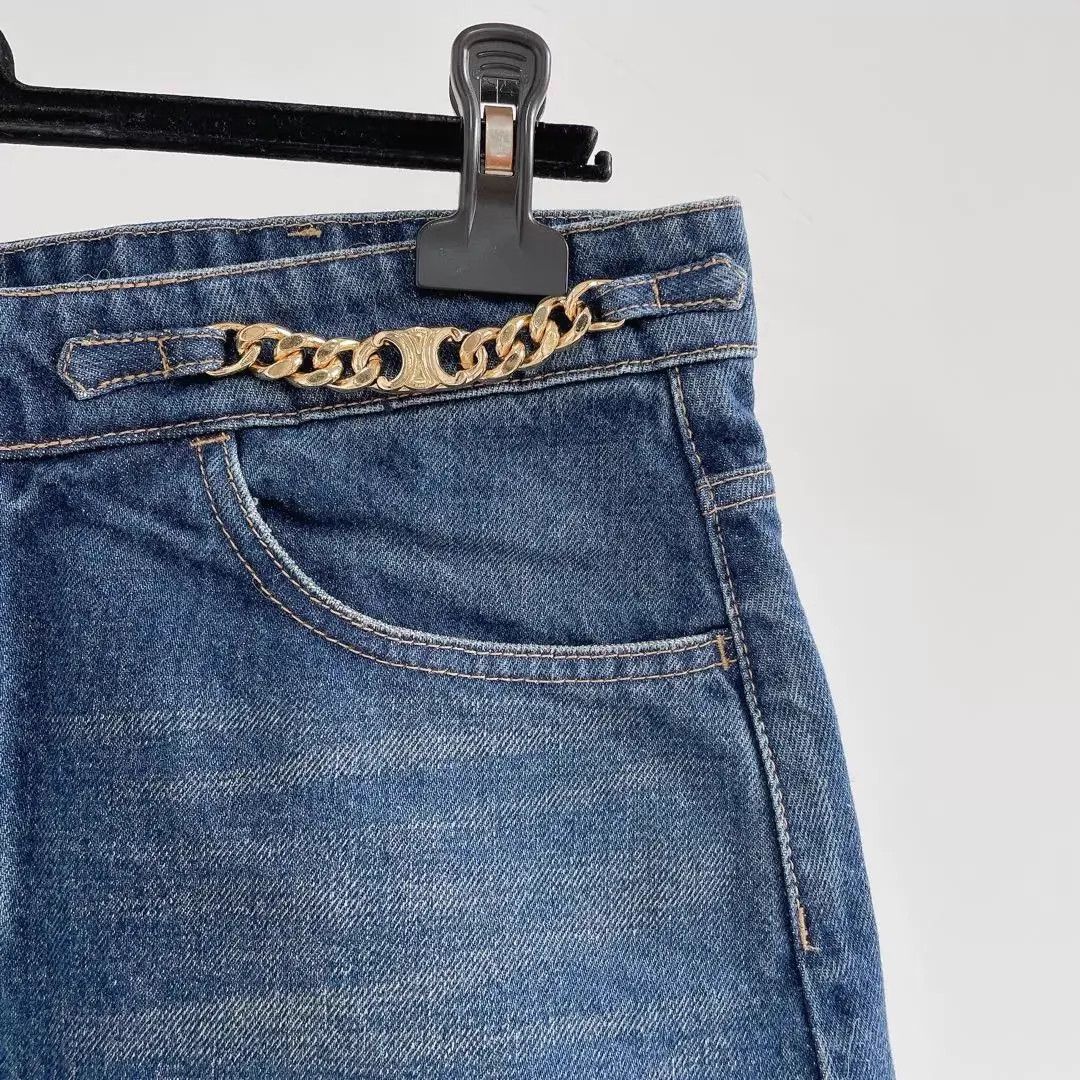 Celine CELINE blue casual short skirt size 29 Size 29" - 3 Thumbnail