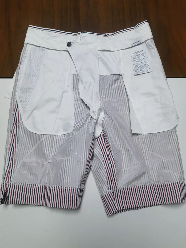 Thom Browne Thom Browne Red, blue and white striped shorts Size US 39 - 4 Thumbnail