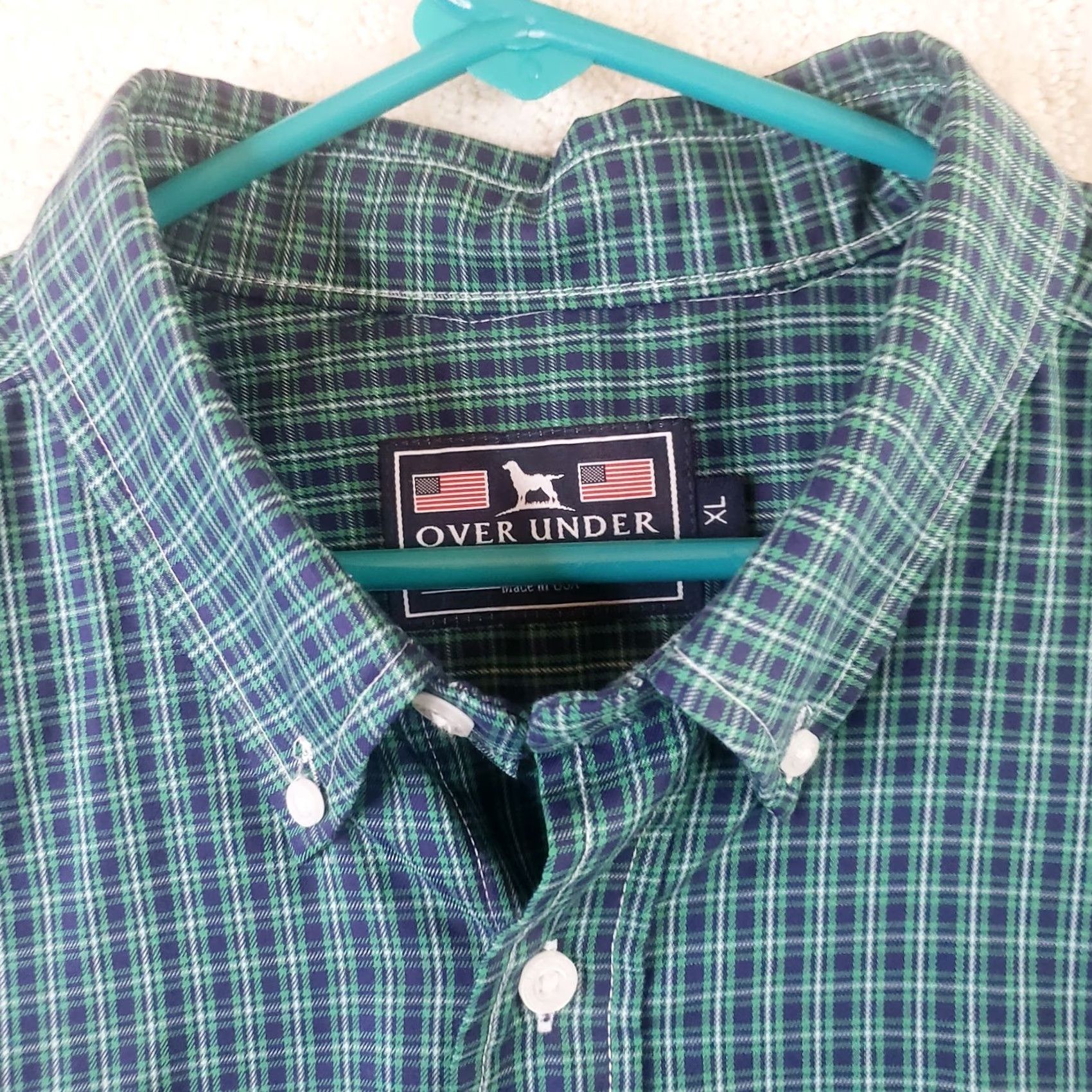 Undercover Over Under Button-Down Shirt XL Multicolor Plaid Non-Iron Embroidered Dog Logo Long Sleeve Button-Up Shirt Mens Size US XL / EU 56 / 4 - 6 Thumbnail