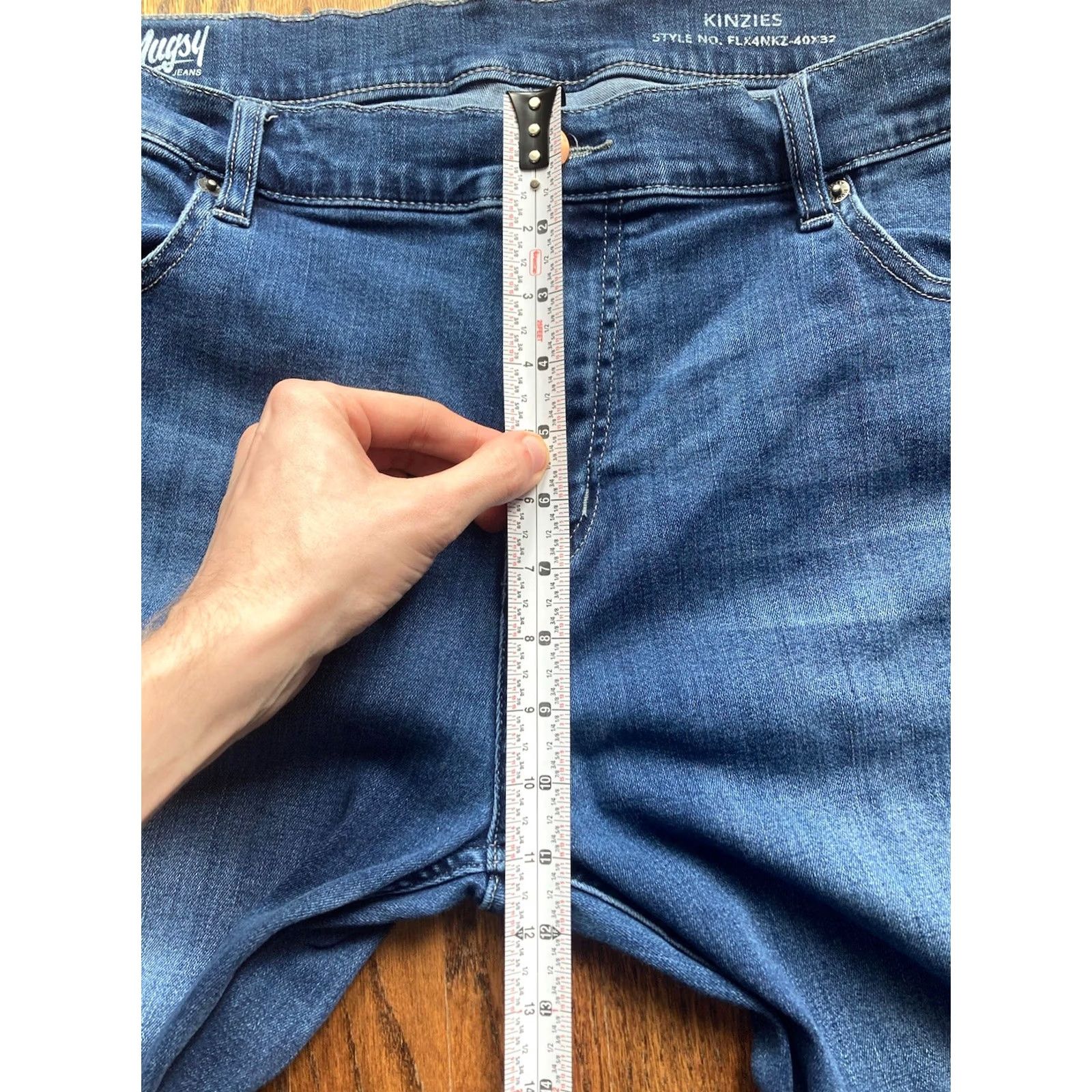 Denime Mugsy Jeans Kinzies FLX4NKZ Regular Size 40x32 Blue Denim Stretch 5-Pocket Men Jeans Mens Straight Brand Mugsy Size US 40 / EU 56 - 5 Thumbnail