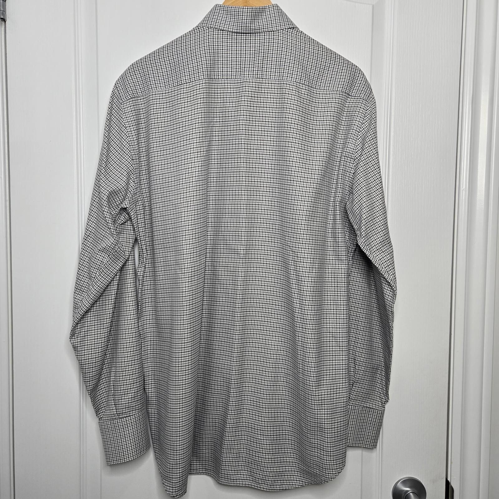 Canali Canali Shirt Men's Large Dress Houndstooth Button Down Size 42R - 3 Thumbnail