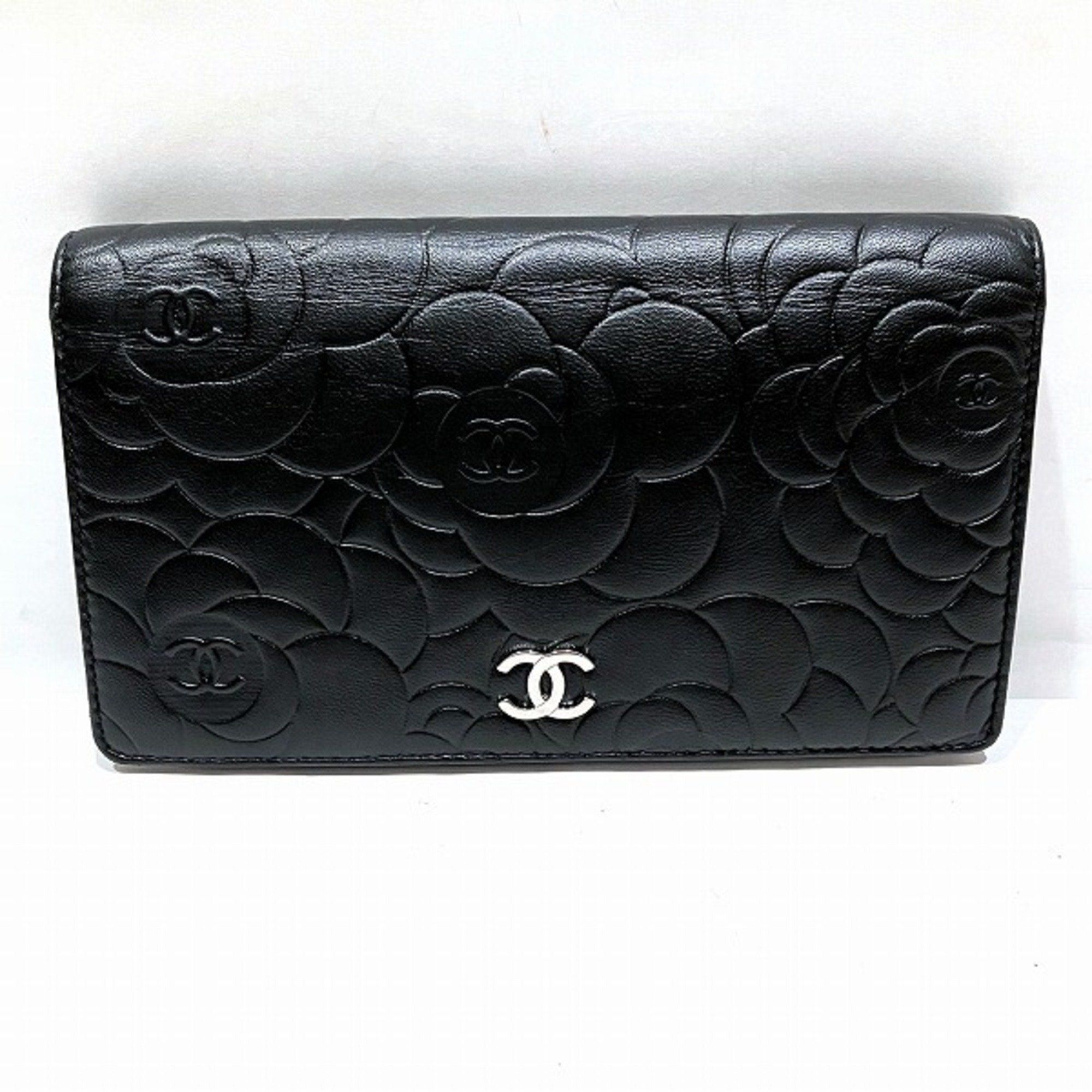 image of Chanel Camellia A36544 Wallet Long Ladies in Black, Women's