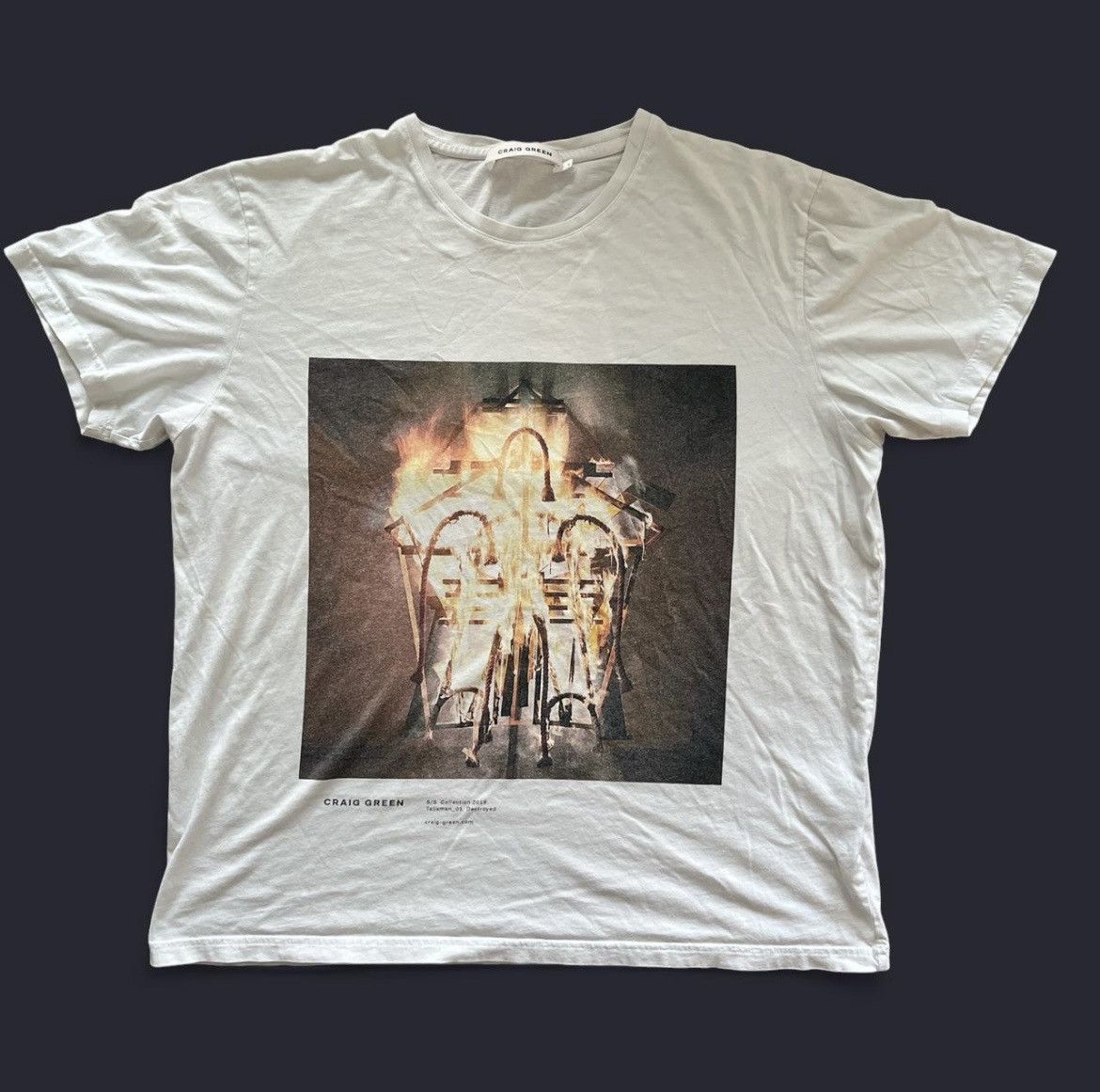 Craig Green Craig Green S/S 2018 Talisman Destroyed white T-shirt Size US L / EU 52-54 / 3 - 1 Thumbnail