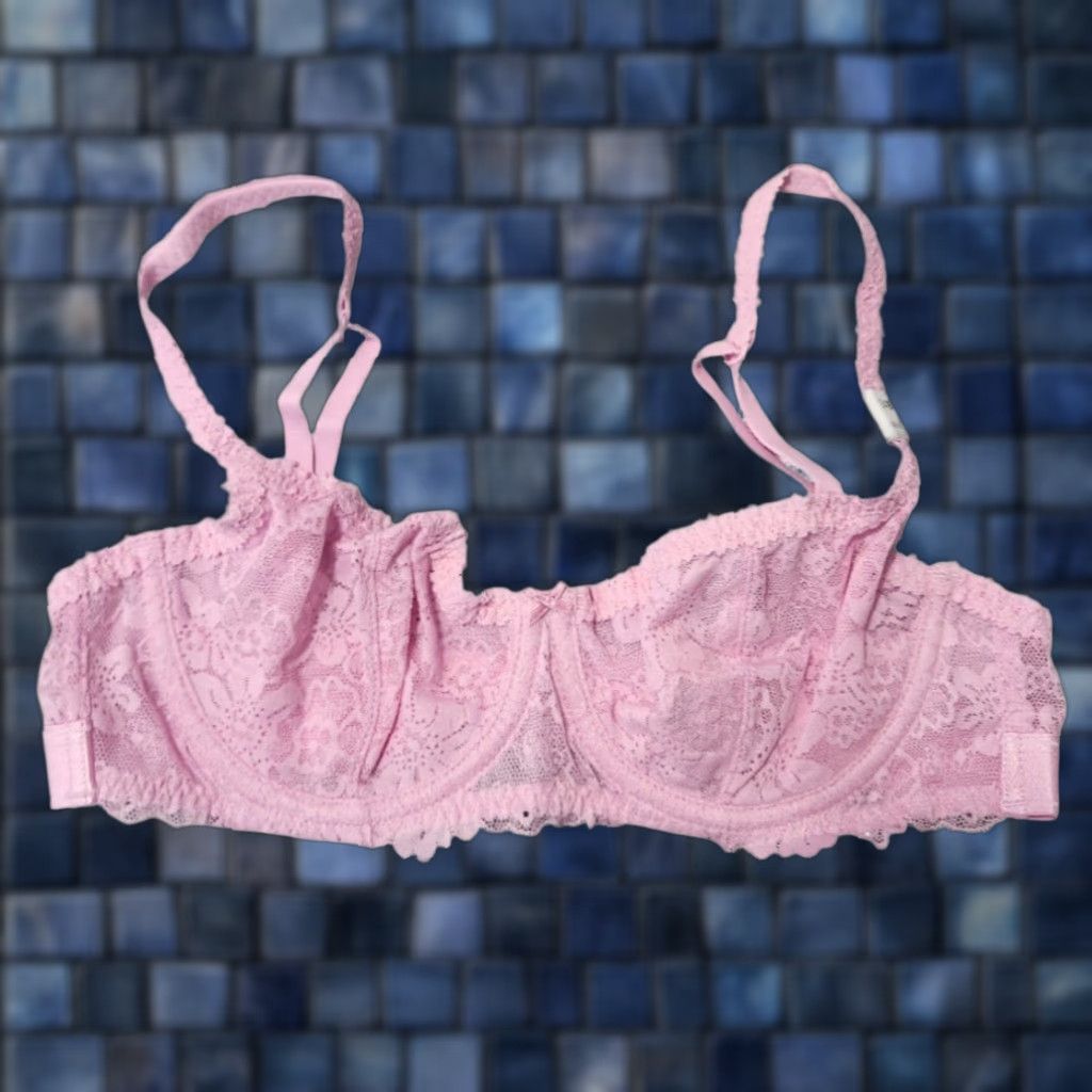 Victoria's Secret VINTAGE Victoria's Secret PINK Womens 34B Unlined Balconette Bra Underwired Floral Purple 34B Women's Bra Balconette Features Unlined Underwired Size ONE SIZE - 1 Thumbnail