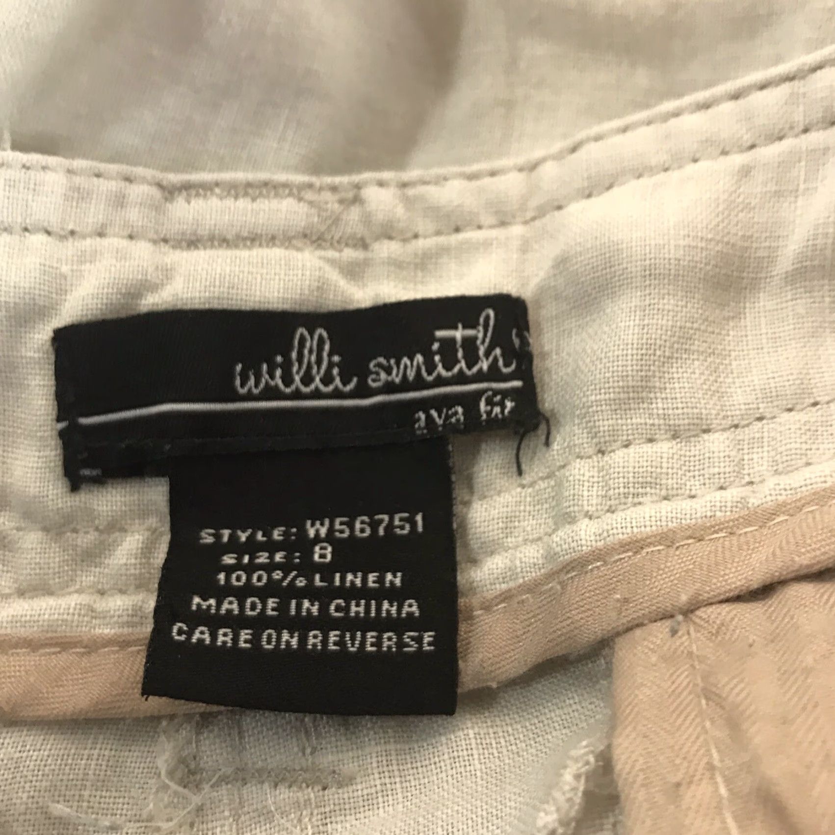 Willi Smith VINTAGE Willi Smith Womens Cargo Shorts Size 8 Ivory Linen Breathable Summer Casual Size 30" / US 8 / IT 44 - 3 Thumbnail