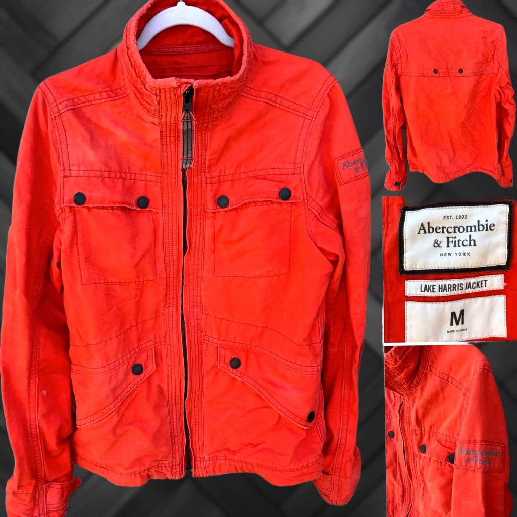 Abercrombie & Fitch Abercrombie & Fitch Orange Military Moto Utility Jacket Mens M Size US M / EU 48-50 / 2 - 1 Thumbnail