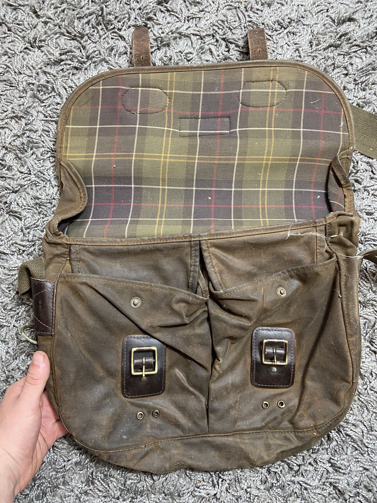 Barbour × Vintage BARBOUR WAXED VINTAGE 00s SHOULDER BAG ENGLAND LONDON Size ONE SIZE - 7 Thumbnail