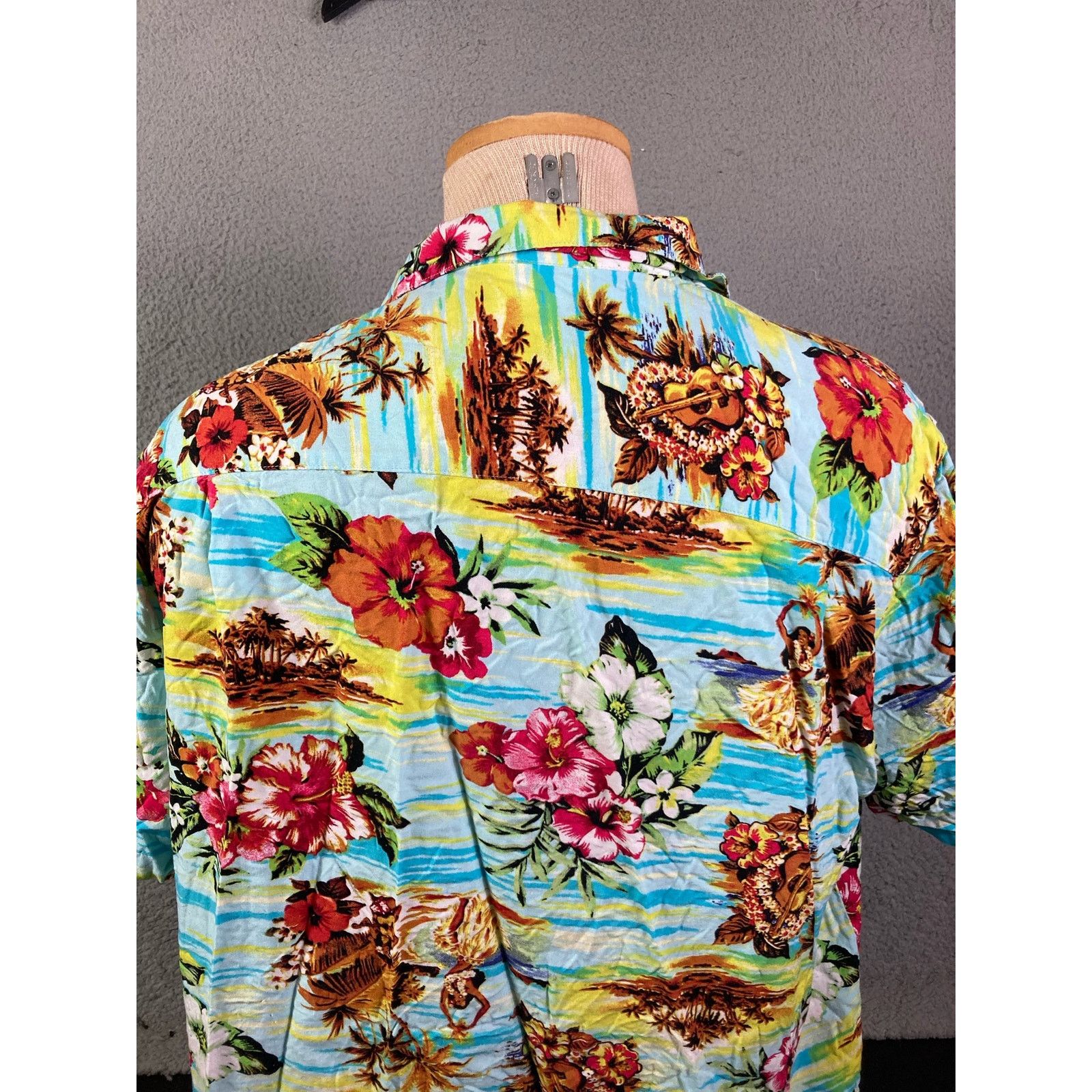 George Hawaiian Shirt Rayon Mens Button Floral Sz XL Short Sleeve Size US XL / EU 56 / 4 - 8 Thumbnail