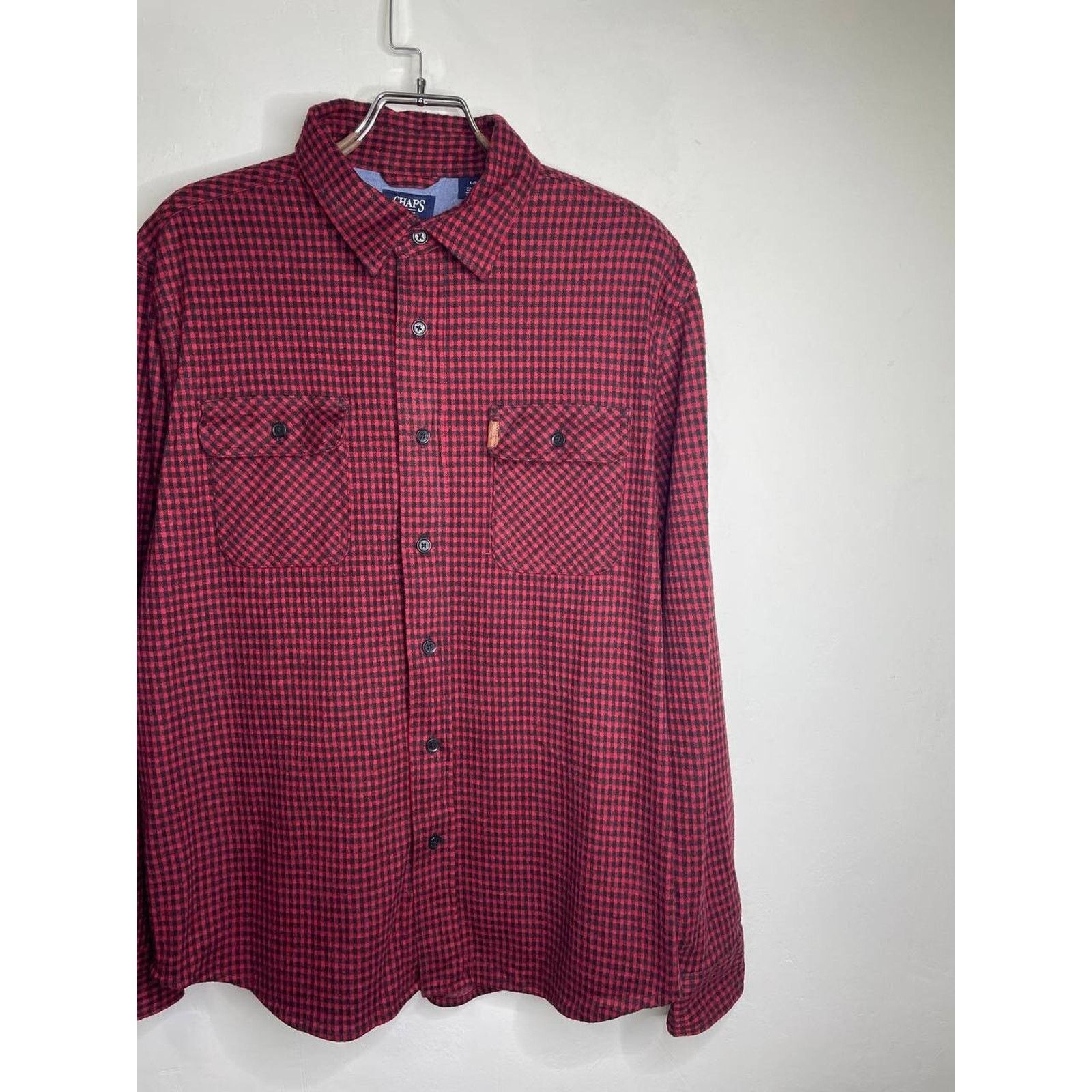 Chaps Vintage CHAPS Red Black Micro Check Flannel Shirt L Size US L / EU 52-54 / 3 - 4 Thumbnail