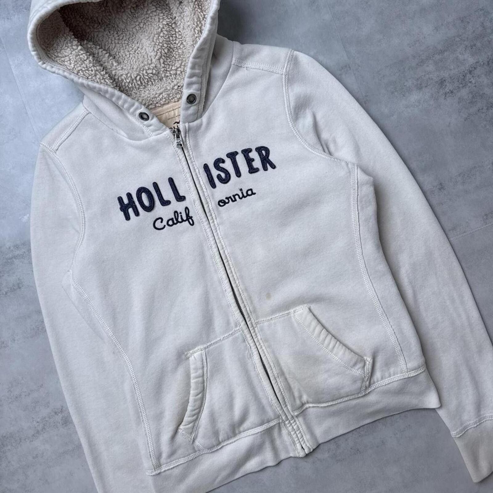 Other Y2K Hollister 00s Sherpa White Zip Up Jacket Size M / US 6-8 / IT 42-44 - 7 Thumbnail