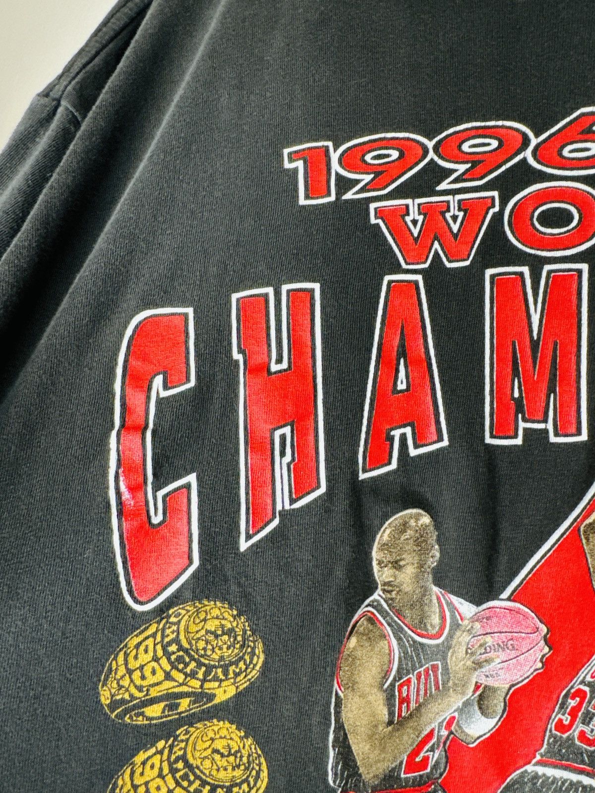 NBA × Vintage 1996 Chicago Bulls Jordan Pippen Rodman Tee BOXEY FIT Size US XL / EU 56 / 4 - 8 Thumbnail