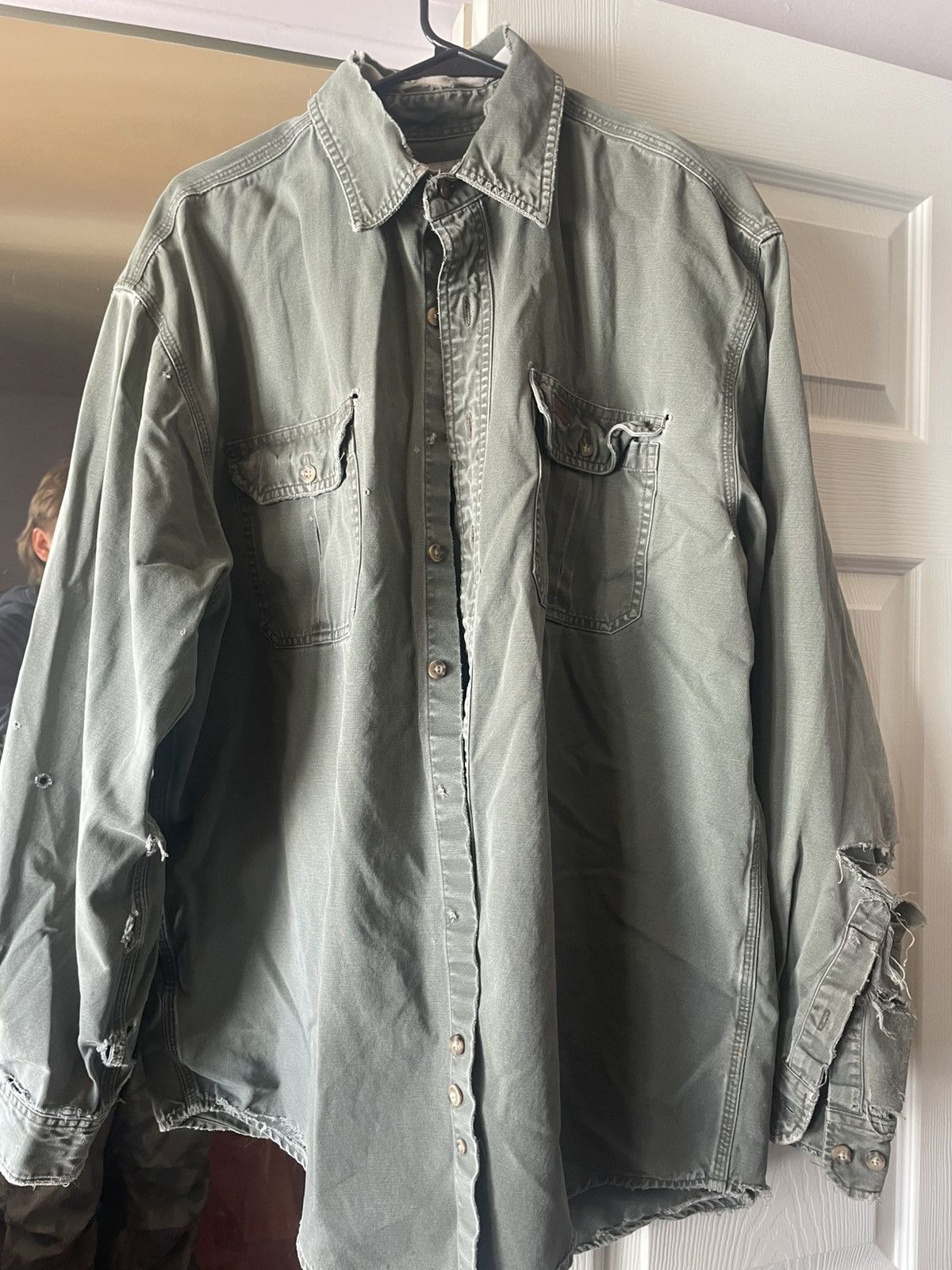Carhartt Vintage Thrashed Carhartt button up Size US XL / EU 56 / 4 - 1 Thumbnail