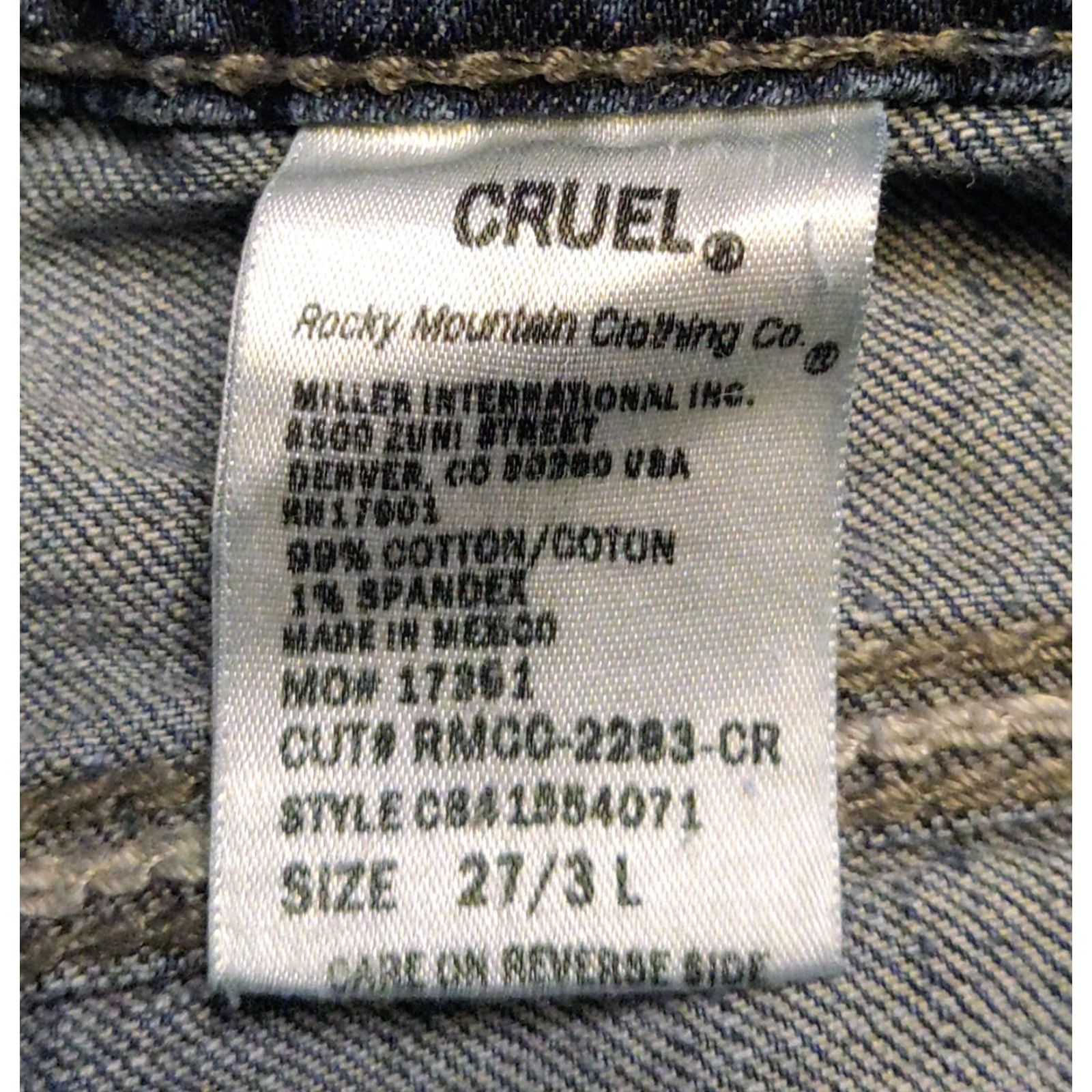 Vintage Cruel Blake Rocky Mountain Clothing Co Women's Jeans Bootcut 30 Blue Denim 5-Pocket Slim Regular Stretch Embroidered Logo Distressed T Size 30" / US 8 / IT 44 - 6 Thumbnail