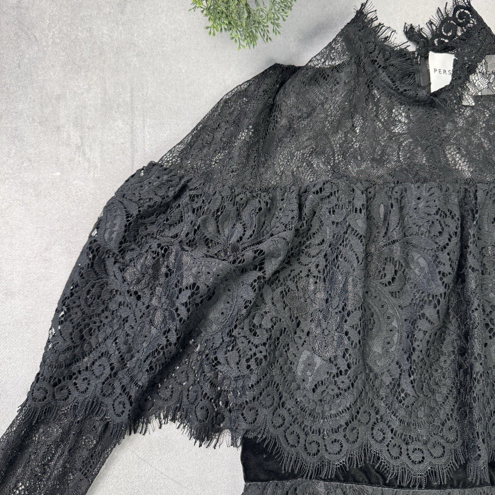 Vintage Perseverance London Paisley Ruffled Dress Black Size 12 midi Size M / US 6-8 / IT 42-44 - 3 Thumbnail