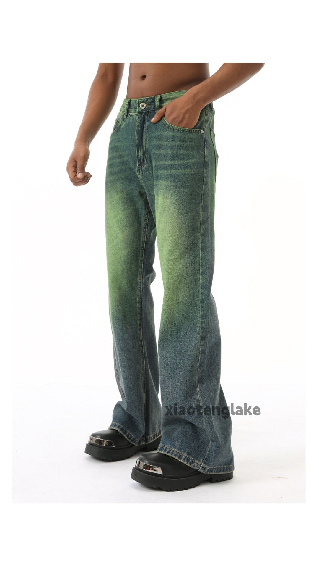 Jean × Vintage Washed faded cleanfit yuppie bootcut flared punk jeans Size US 32 / EU 48 - 6 Thumbnail