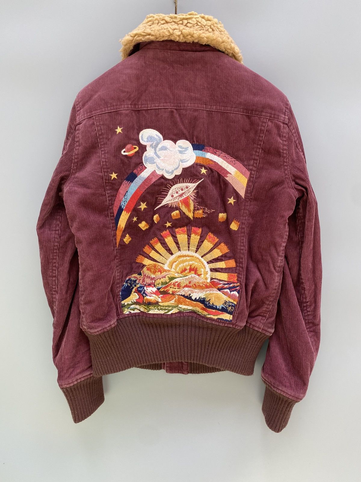 1980s Hysteric Glamour- Embroidered Corduroy Sherpa Jacket