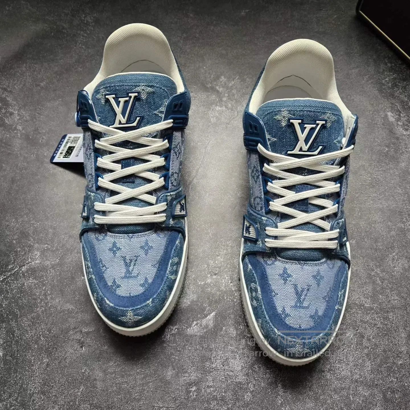 Louis Vuitton Louis Vuitton LV Trainer Denim Sneakers. Size US 8 / EU 41 - 3 Thumbnail