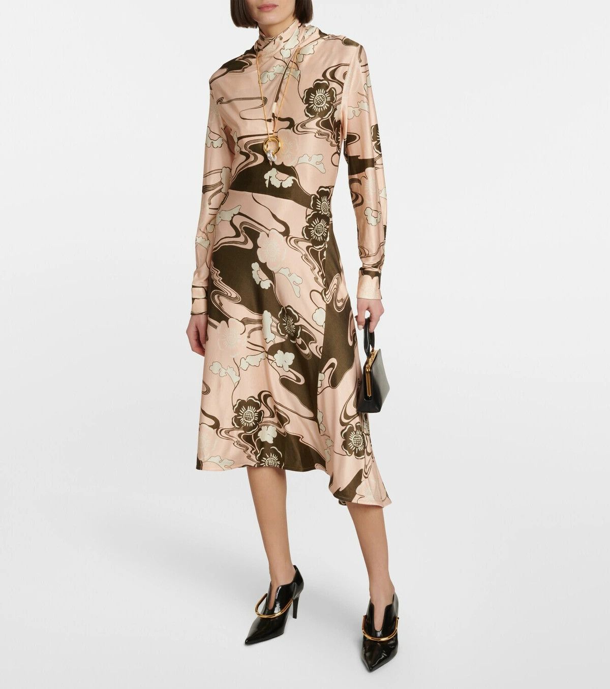 Jil Sander o1y0925 Midi Dress in Multicolor Size XS / US 0-2 / IT 36-38 - 2 Thumbnail