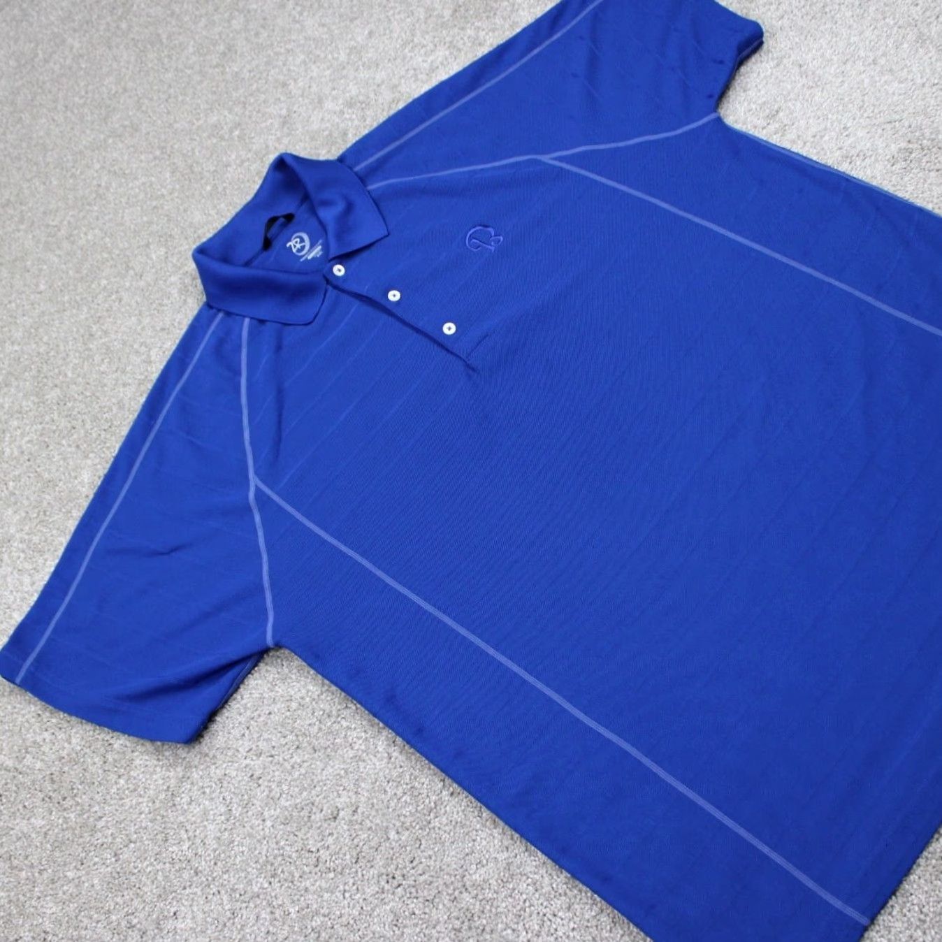 Vintage Zero Restriction Polo Shirt Mens 2XL Blue 100% Polyester Short Sleeve Golf Polo Shirt Polo Mens 2XL Blue Golf Performance Sports Shirt Size US XXL / EU 58 / 5 - 7 Thumbnail