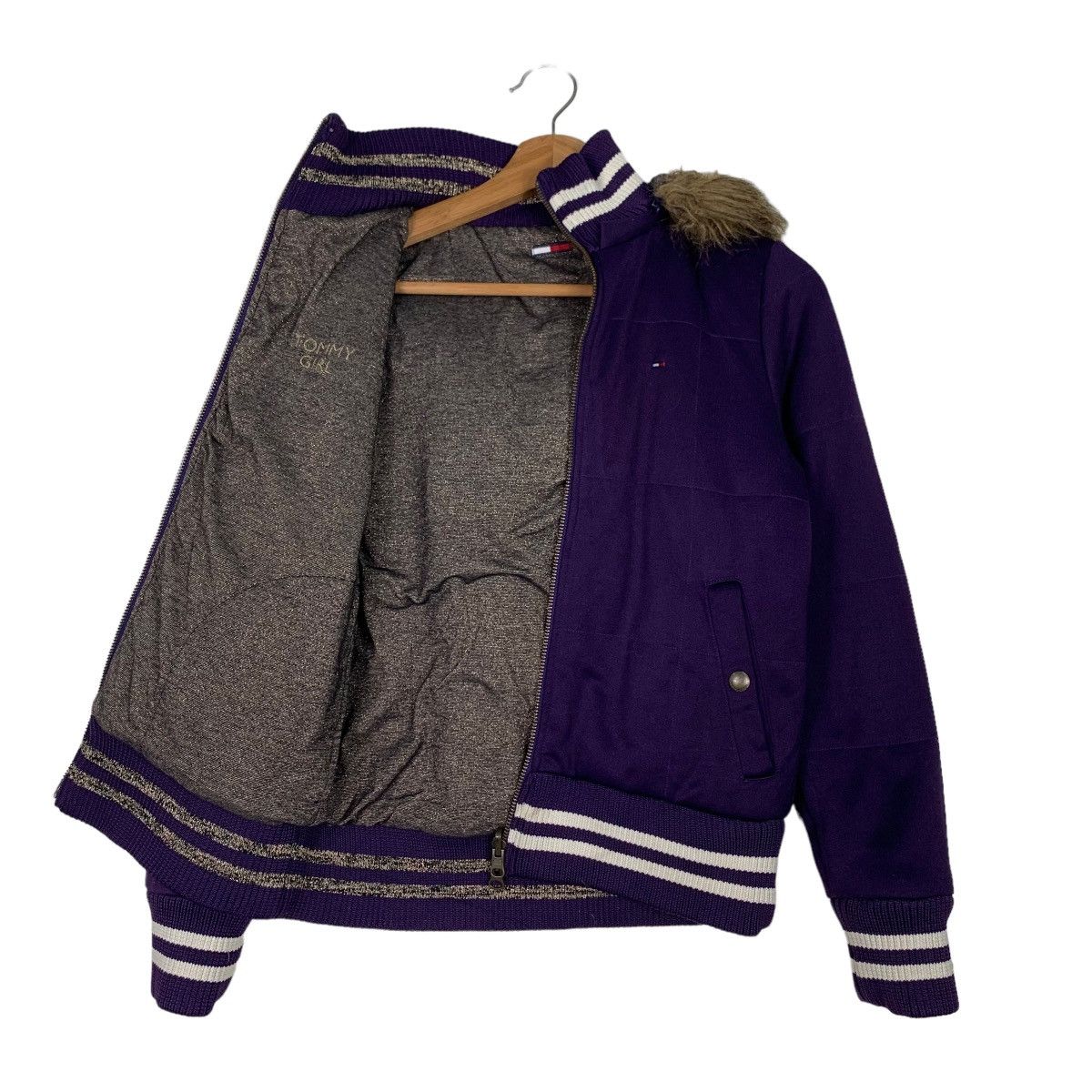 Tommy Hilfiger TOMMY GIRL Fur Hoodie Purple Jacket #0310-C14 Size S / US 4 / IT 40 - 10 Thumbnail