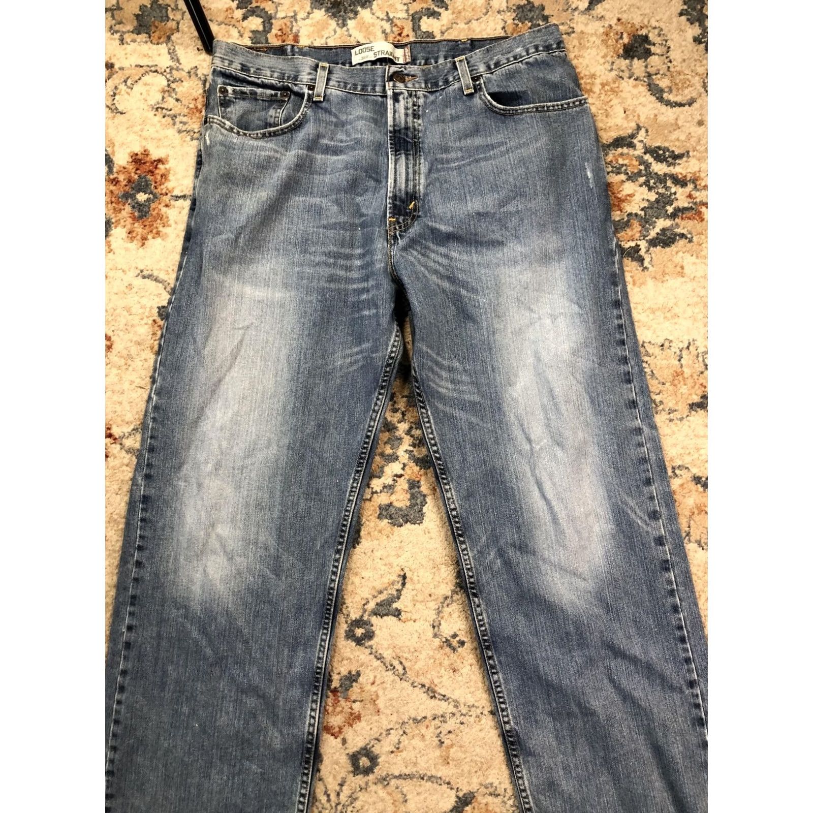 Levi's Levi'S 569 Jeans Mens 38x34 Blue Medium Wash Denim Loose Straight Casual Pants Size US 38 / EU 54 - 3 Thumbnail