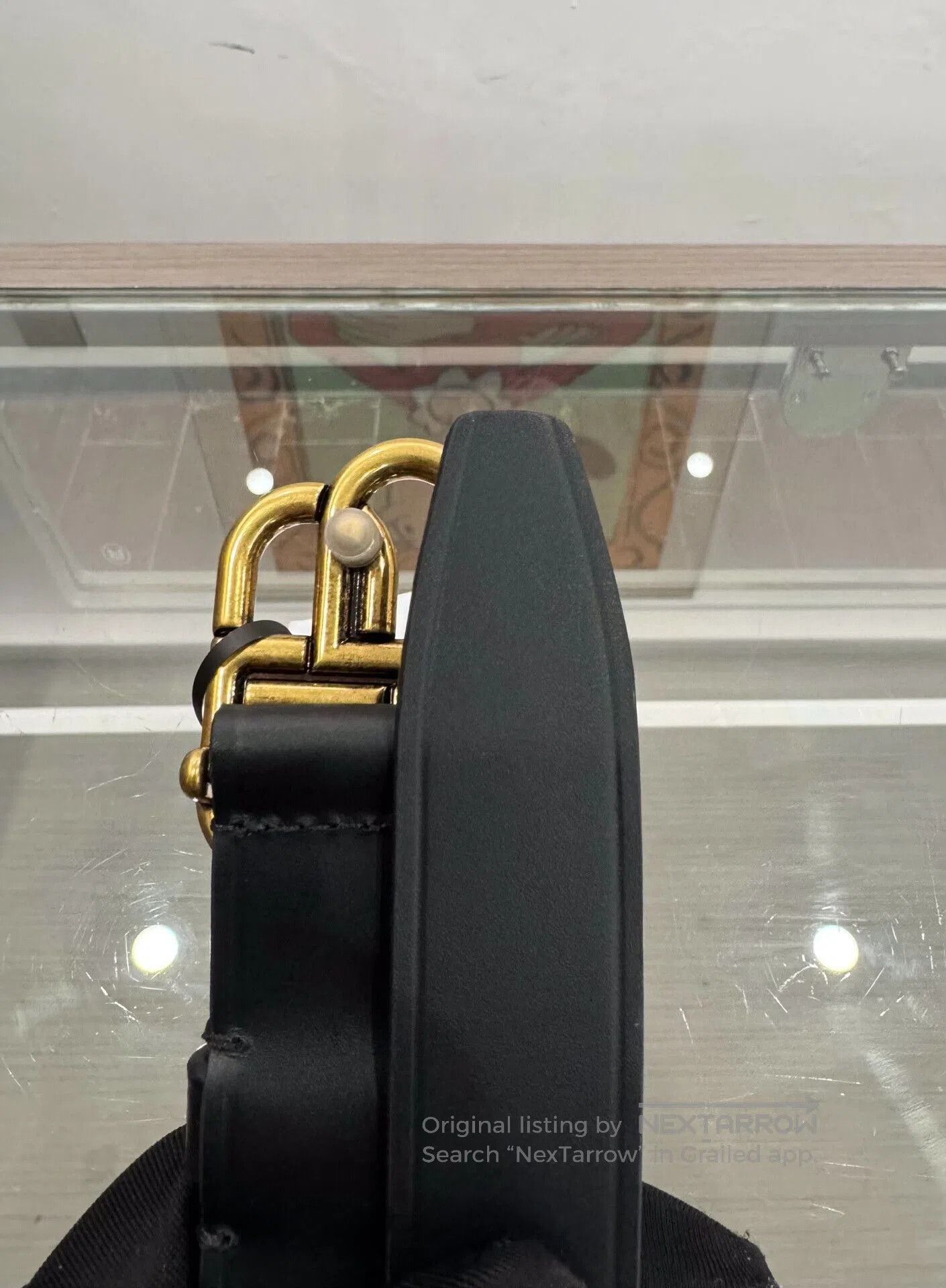 Balenciaga Balenciaga Gold Double B Buckle Black Belt. Size ONE SIZE - 6 Thumbnail