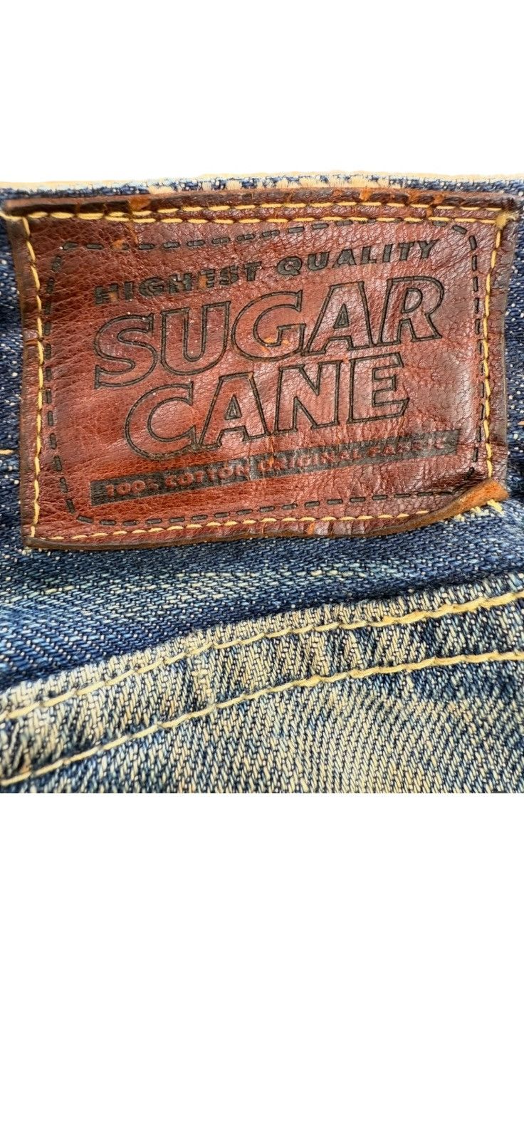 Sugar Cane Sugar Cane 90’s Blue Wash Whiskers Style Denim Jeans Size US 30 / EU 46 - 7 Thumbnail