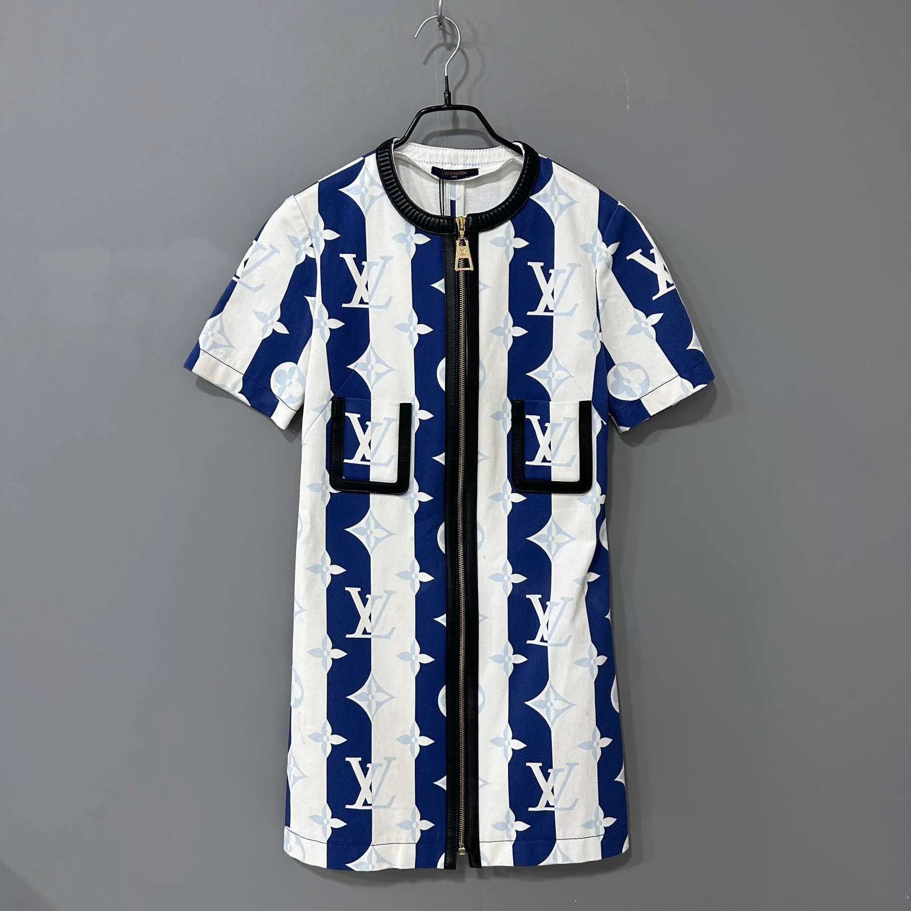 Louis Vuitton LV blue and white Monogram stripe 98 New 34 dress Size XS / US 0-2 / IT 36-38 - 3 Thumbnail