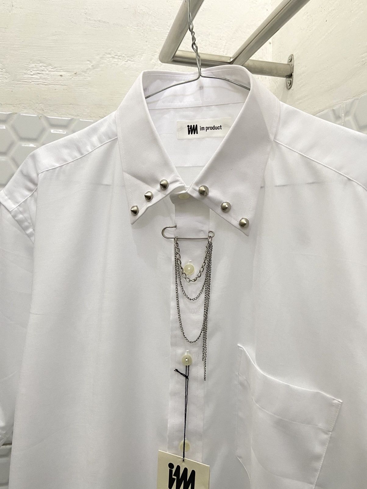 Issey Miyake 🛒SENDOFFER🛒Issey Miyake IM Product Chain Stude Collar Shirt Size US M / EU 48-50 / 2 - 3 Thumbnail
