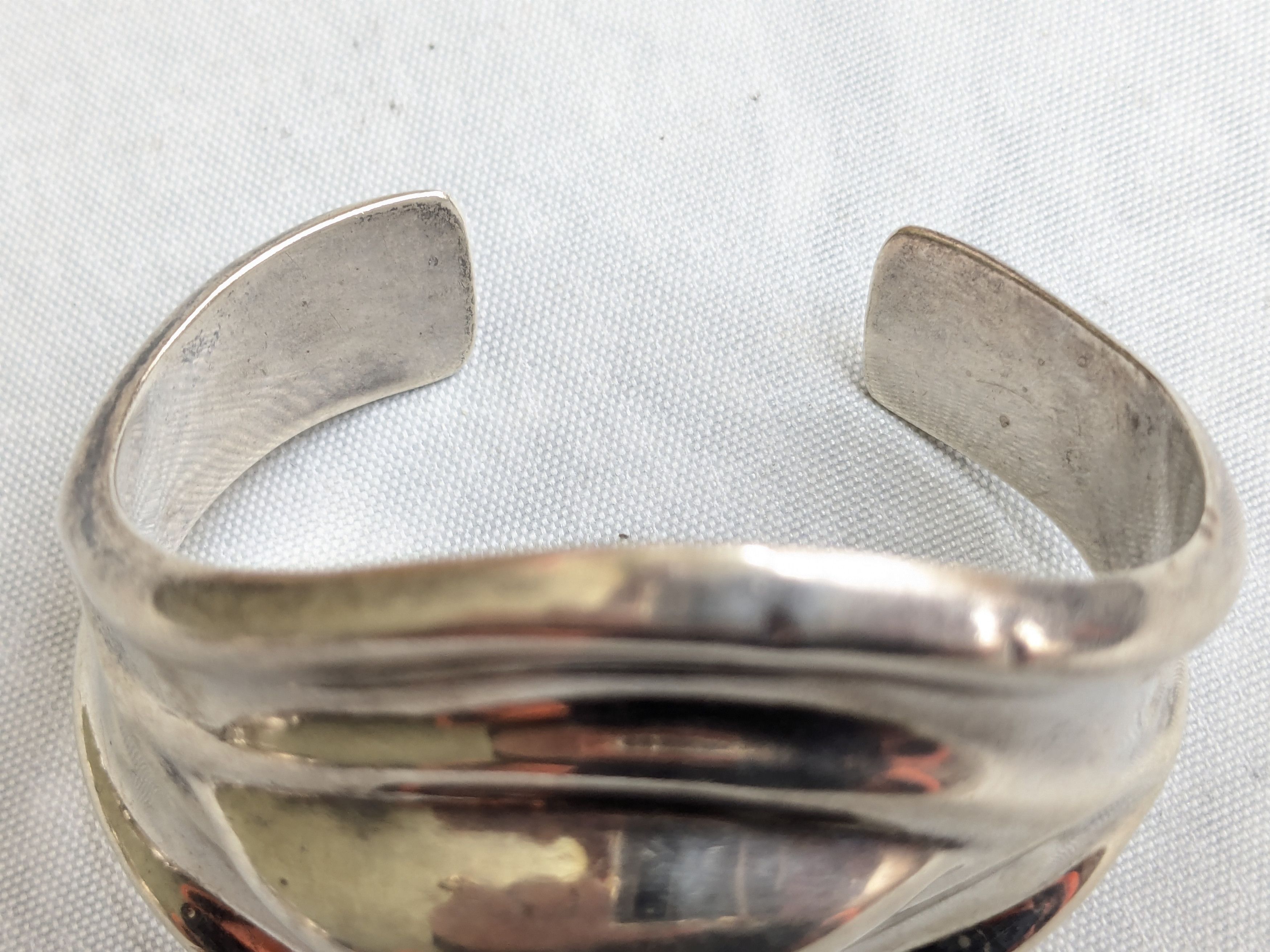 Jewelry Vintage Taxco Sterling Silver Cuff Bracelet Abstract Modern Size ONE SIZE - 8 Thumbnail
