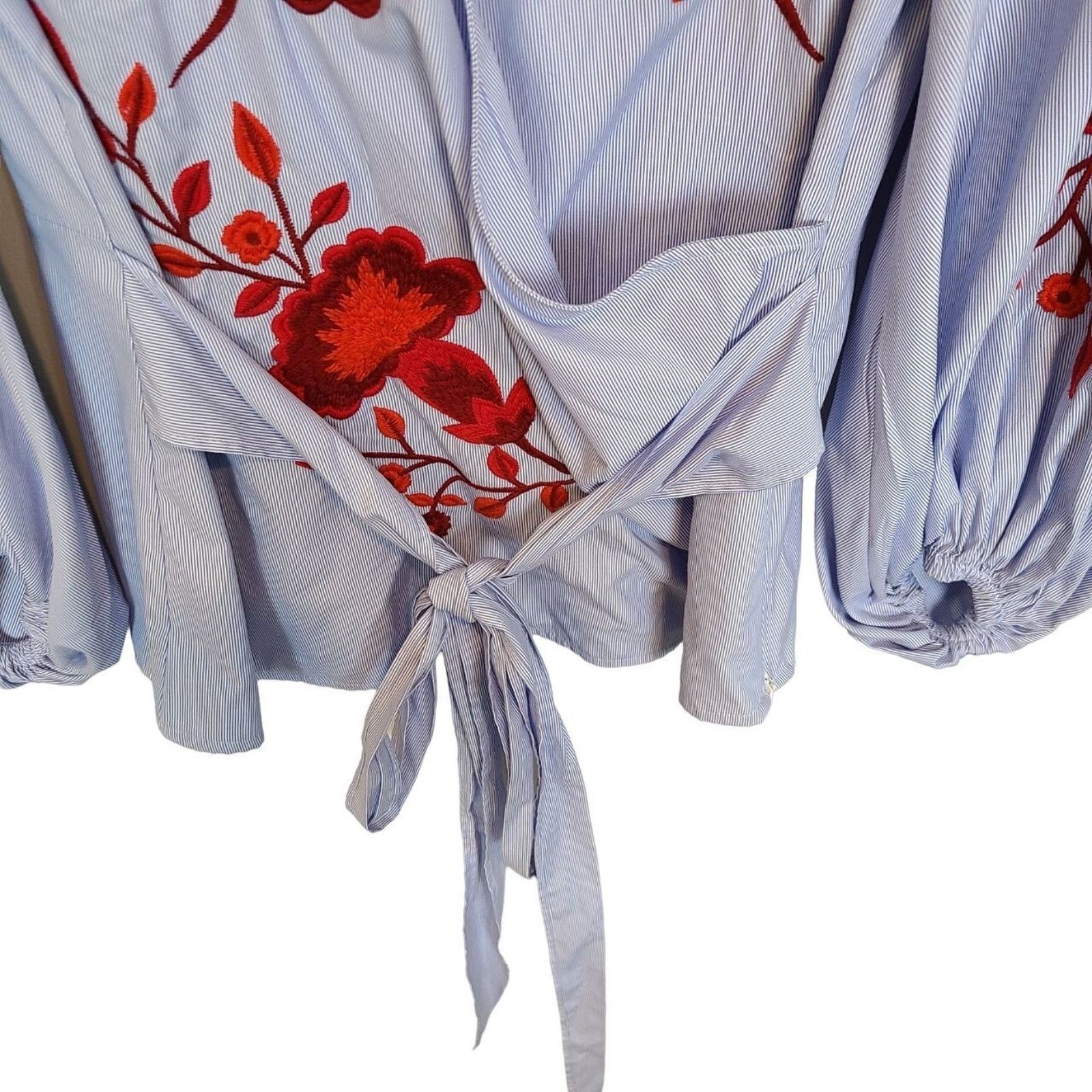 Incarnation INC International Concepts Womens Peasant Top Floral Embroid Size M / US 6-8 / IT 42-44 - 3 Thumbnail