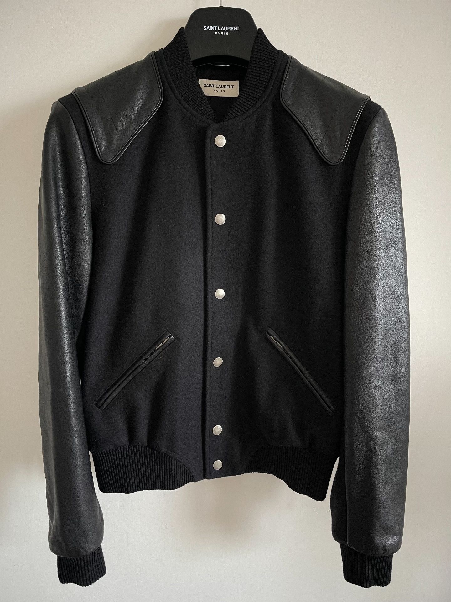 Saint Laurent Paris Saint Laurent Leather Sleeve HEAVEN Jacket Size US S / EU 44-46 / 1 - 1 Thumbnail