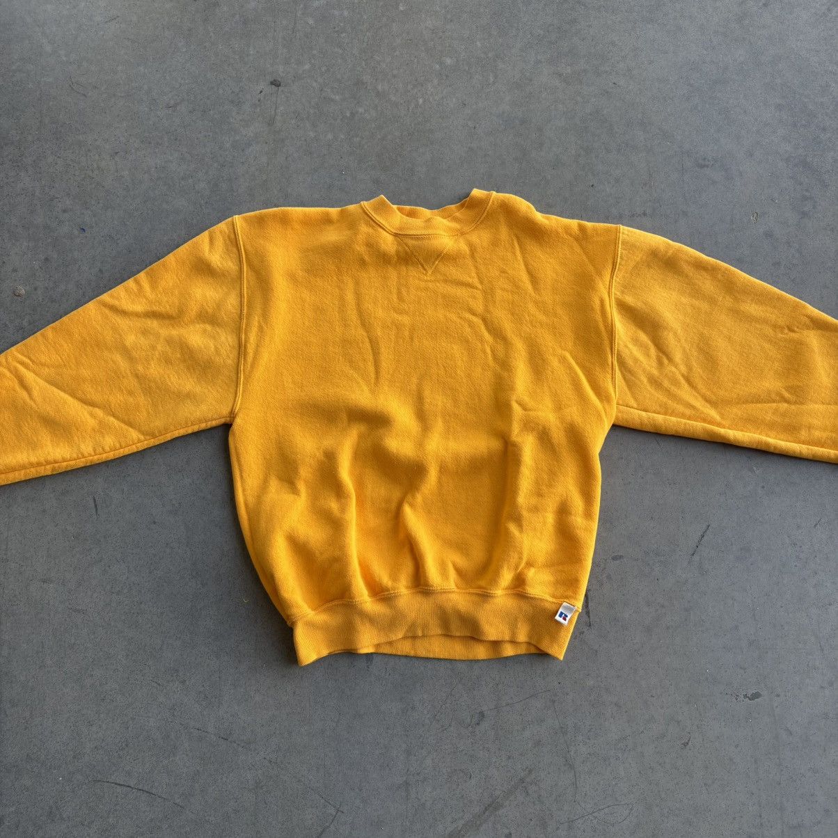 Russell Athletic Vintage yellow Russell V Stitch Sweat Shirt Medium Blank Size US M / EU 48-50 / 2 - 3 Thumbnail