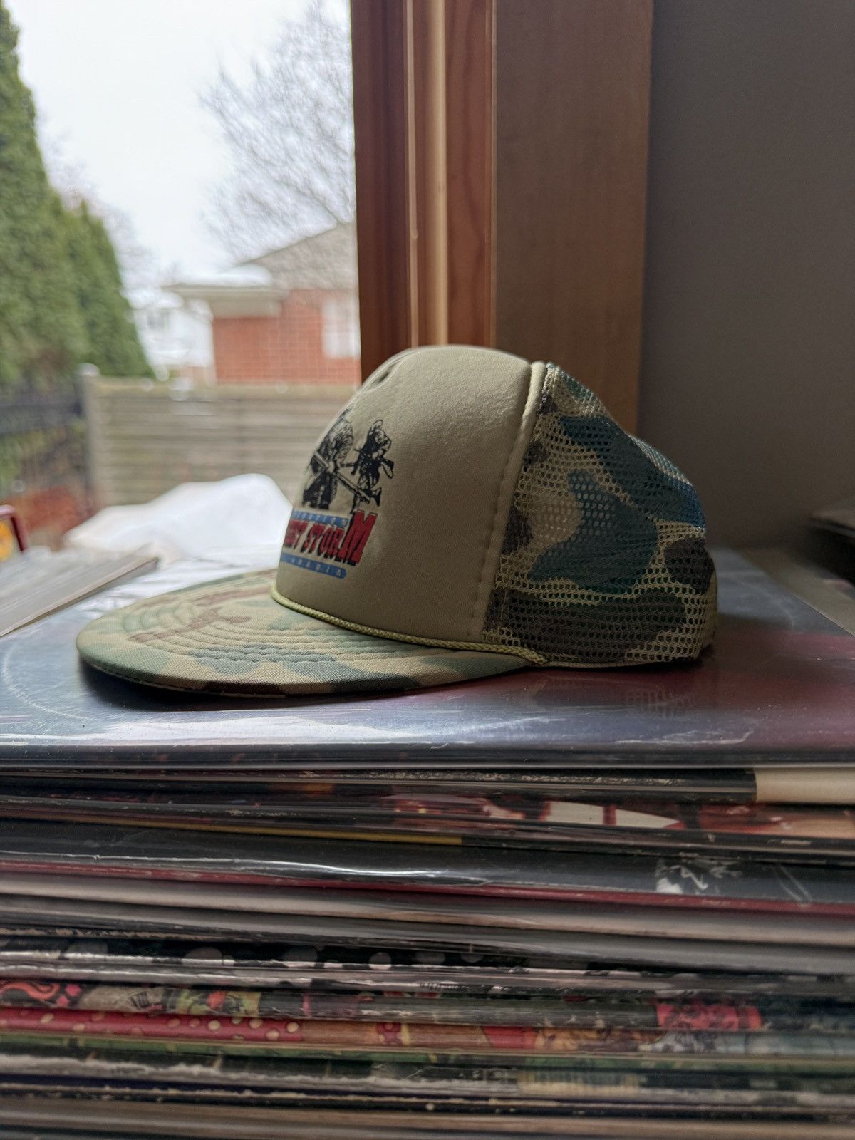 Vintage Vintage Military Desert Storm Camo Mesh Snapback Trucker Size ONE SIZE - 3 Thumbnail