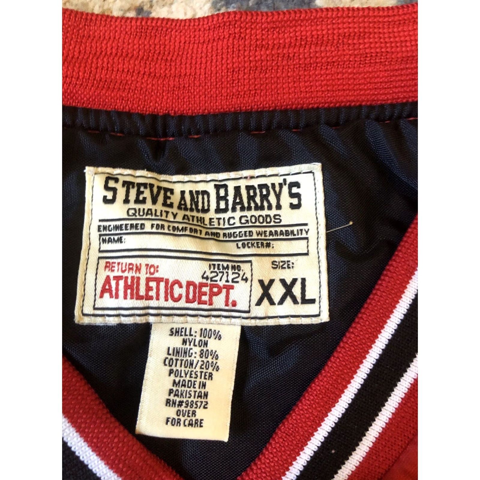 Vintage Steve & Barry’s Jacket Mens 2XL Red OSU Pullover Windbreaker Lined Nylon Embroidered Logo University Football 90s Theme Size US XXL / EU 58 / 5 - 7 Thumbnail