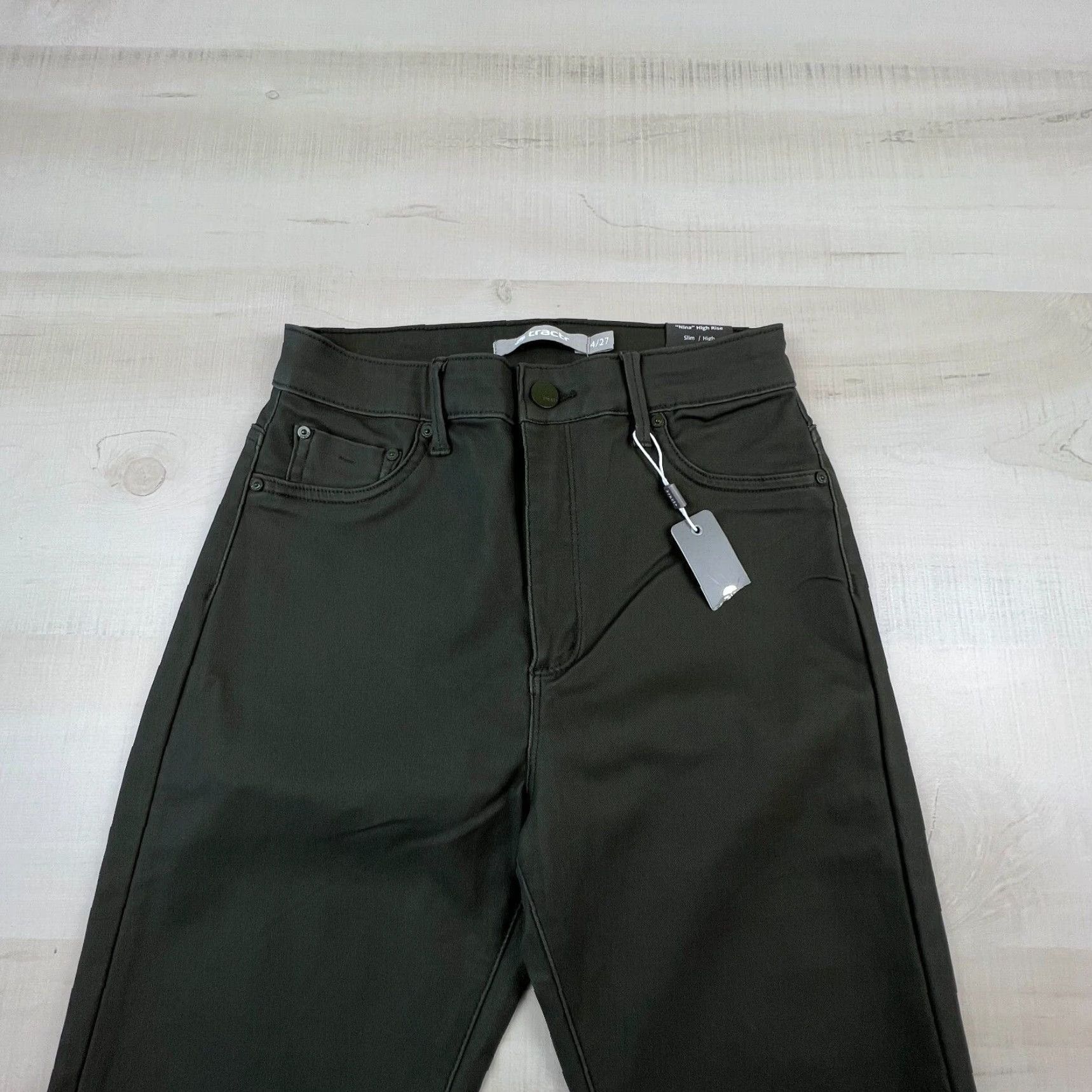 Vintage Tractr Women's Green Skinny Jeans High Rise Stretch Size 4/27 Size 27" / US 4 / IT 40 - 2 Thumbnail