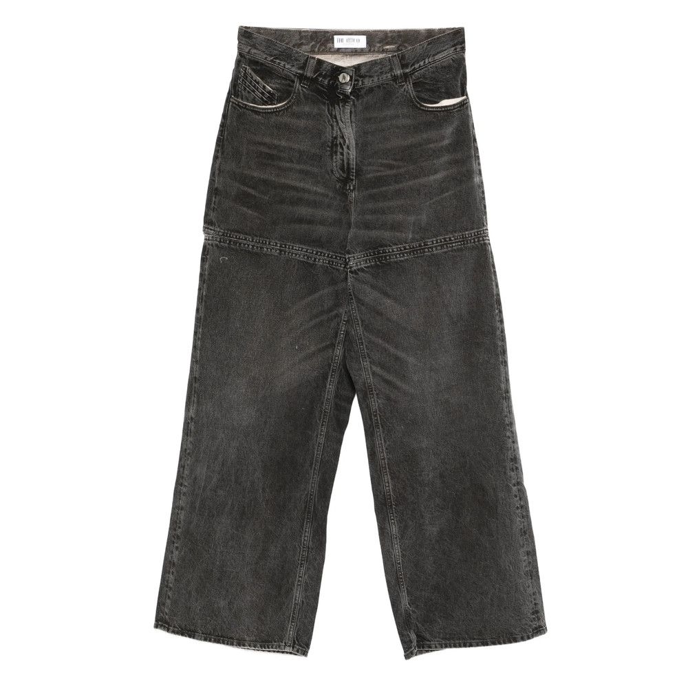 The Attico The Attico BLACK Denim - Wide-Leg Jeans Size 27" / US 4 / IT 40 - 1 Thumbnail