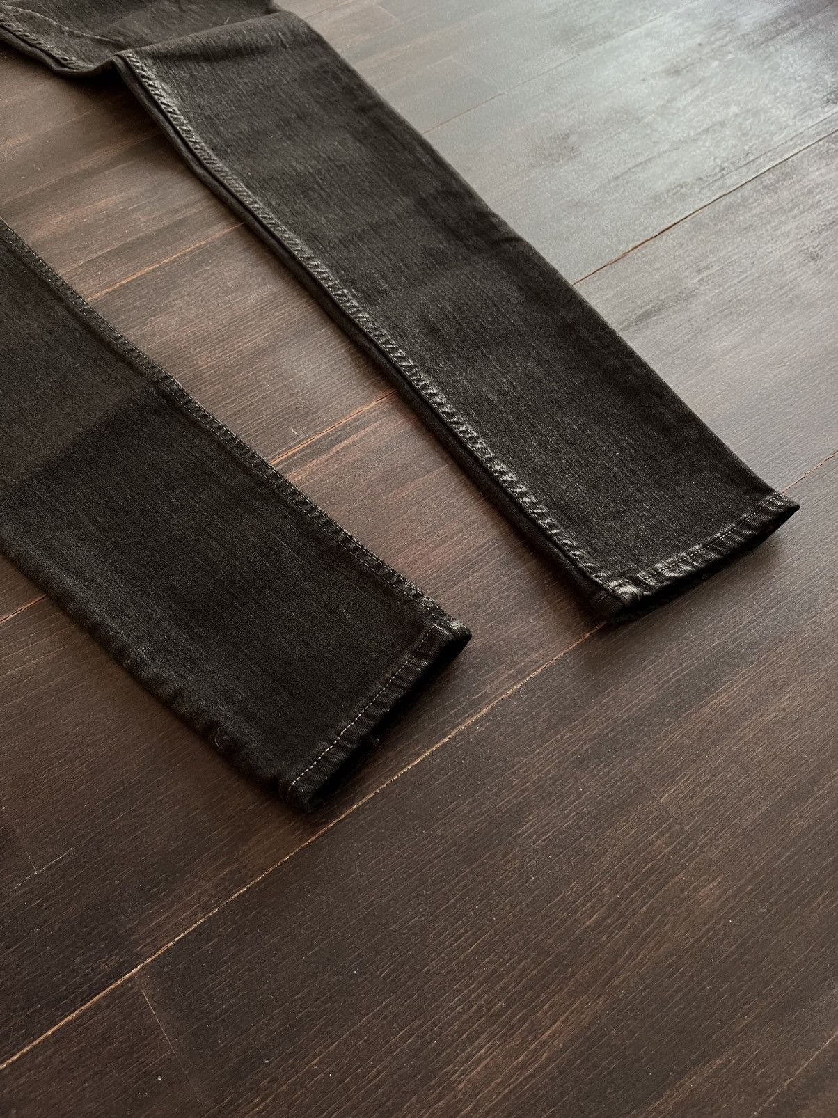 Rick Owens rick owens fw17 “glitter” black waxed detroit cut jeans Size US 28 / EU 44 - 8 Thumbnail