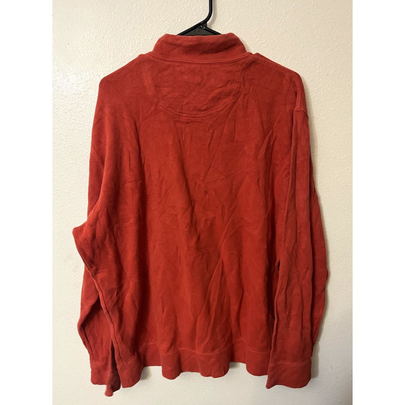 Lands' End Lands' End 1/4 Zip Pullover Sweater Mens XL Orange Cotton Casual Outdoor Preppy Size US XL / EU 56 / 4 - 2 Thumbnail
