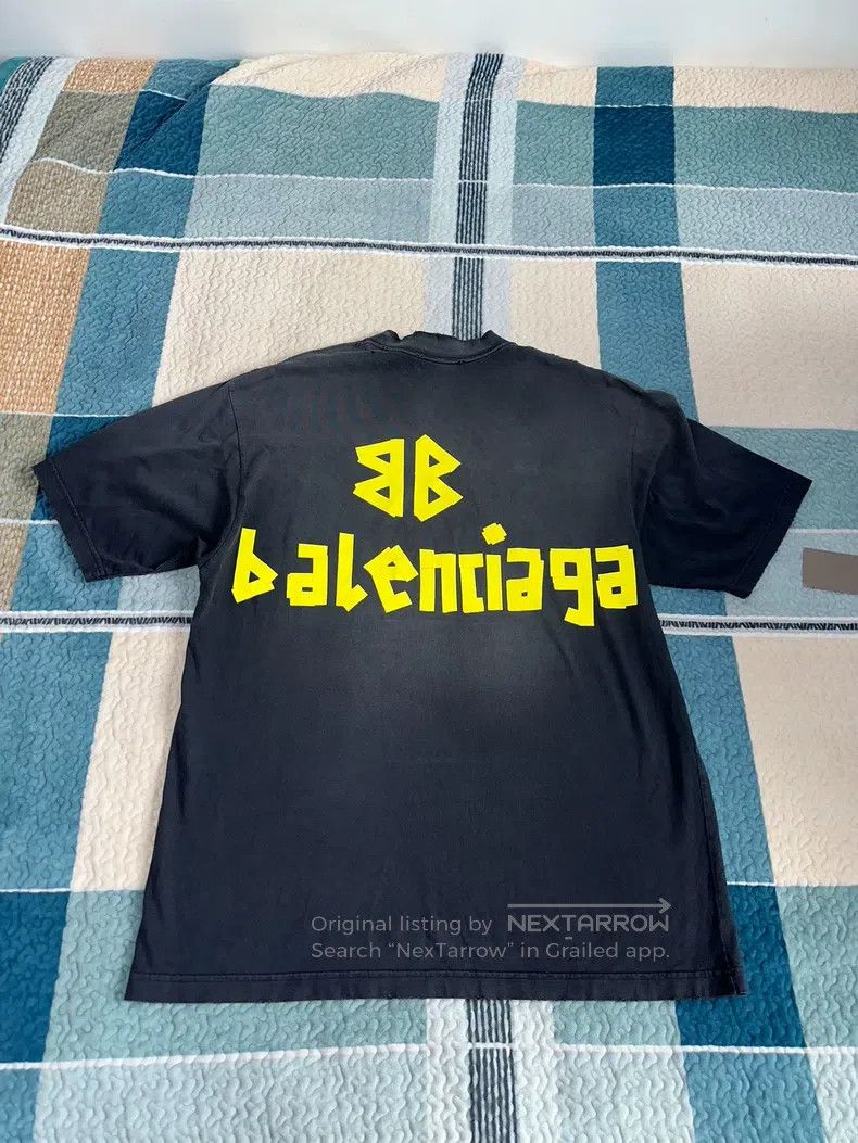 Balenciaga Balenciaga Tape Letter Logo Printed Plain Knit Cotton Crew Size US S / EU 44-46 / 1 - 1 Thumbnail
