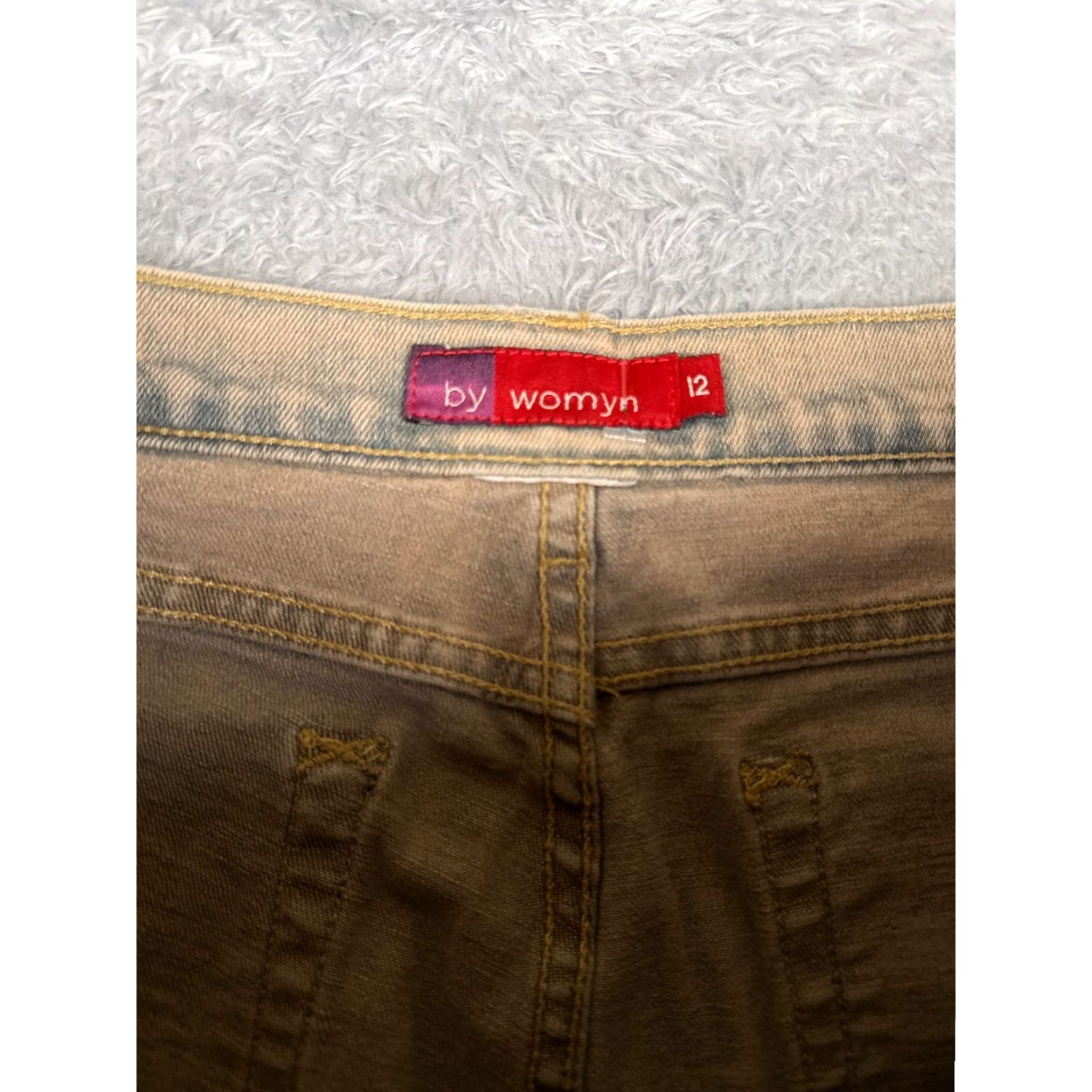 Vintage Womyn Jeans Ladies 30x26 Beige Cotton Blend Bootcut Wide Leg Mid Rise Regular 10 Casual Everyday Jeans Womens Size 32" / US 10 / IT 46 - 6 Thumbnail