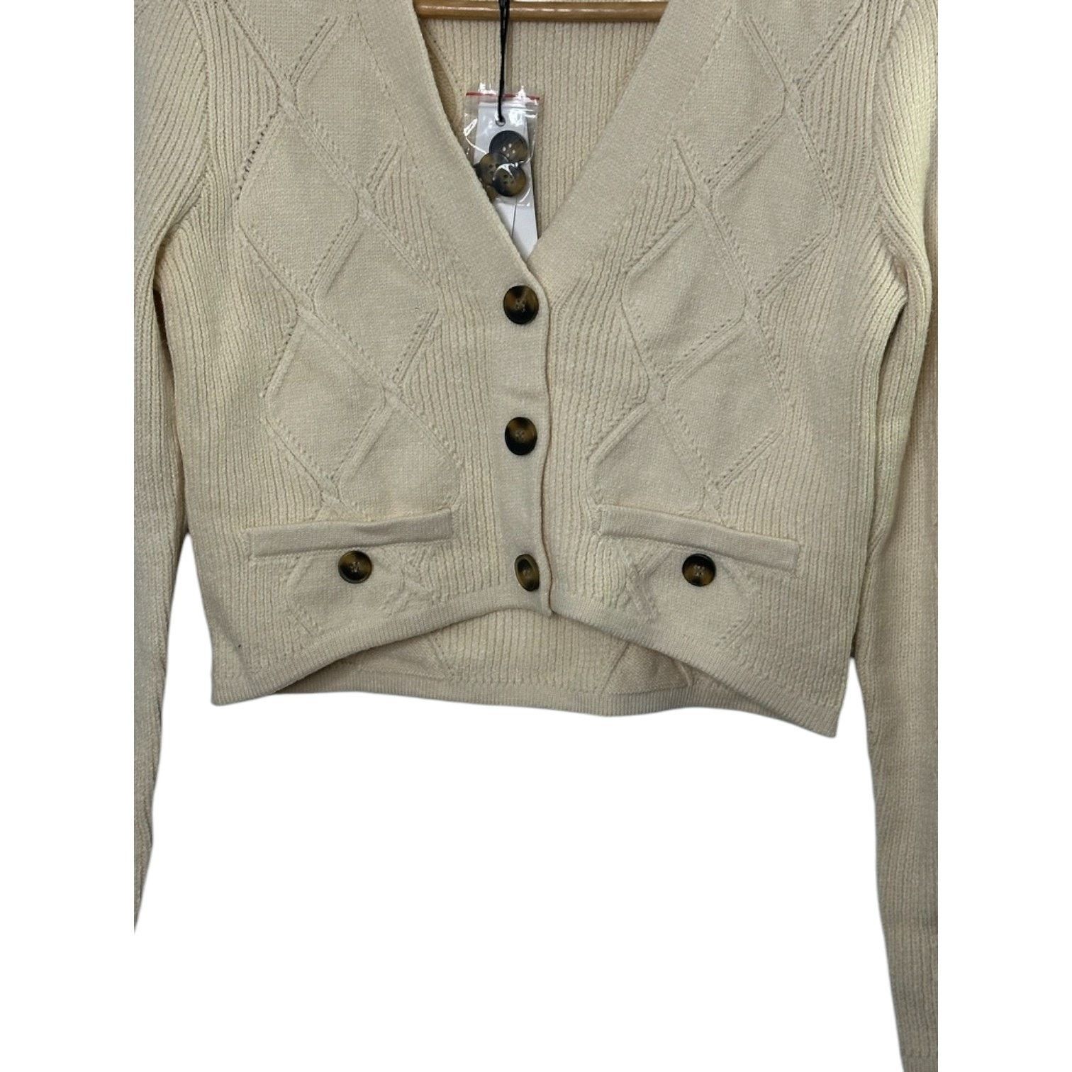 Central Park West Central Park West Bone Ivory Bella Cable Cardigan Medium Size M / US 6-8 / IT 42-44 - 5 Thumbnail