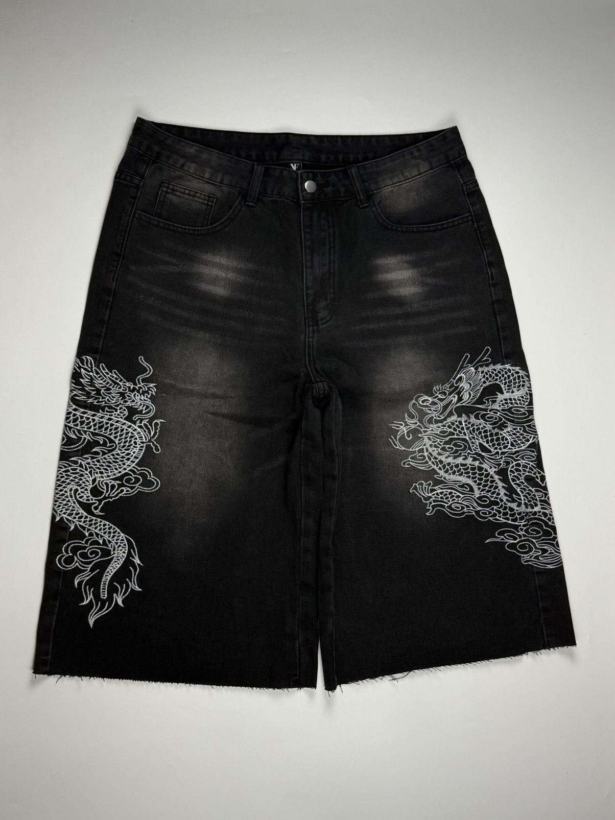 Designer × Vintage Baggy Jorts wide leg dragons skate opium hip-hop Size US 33 - 1 Thumbnail
