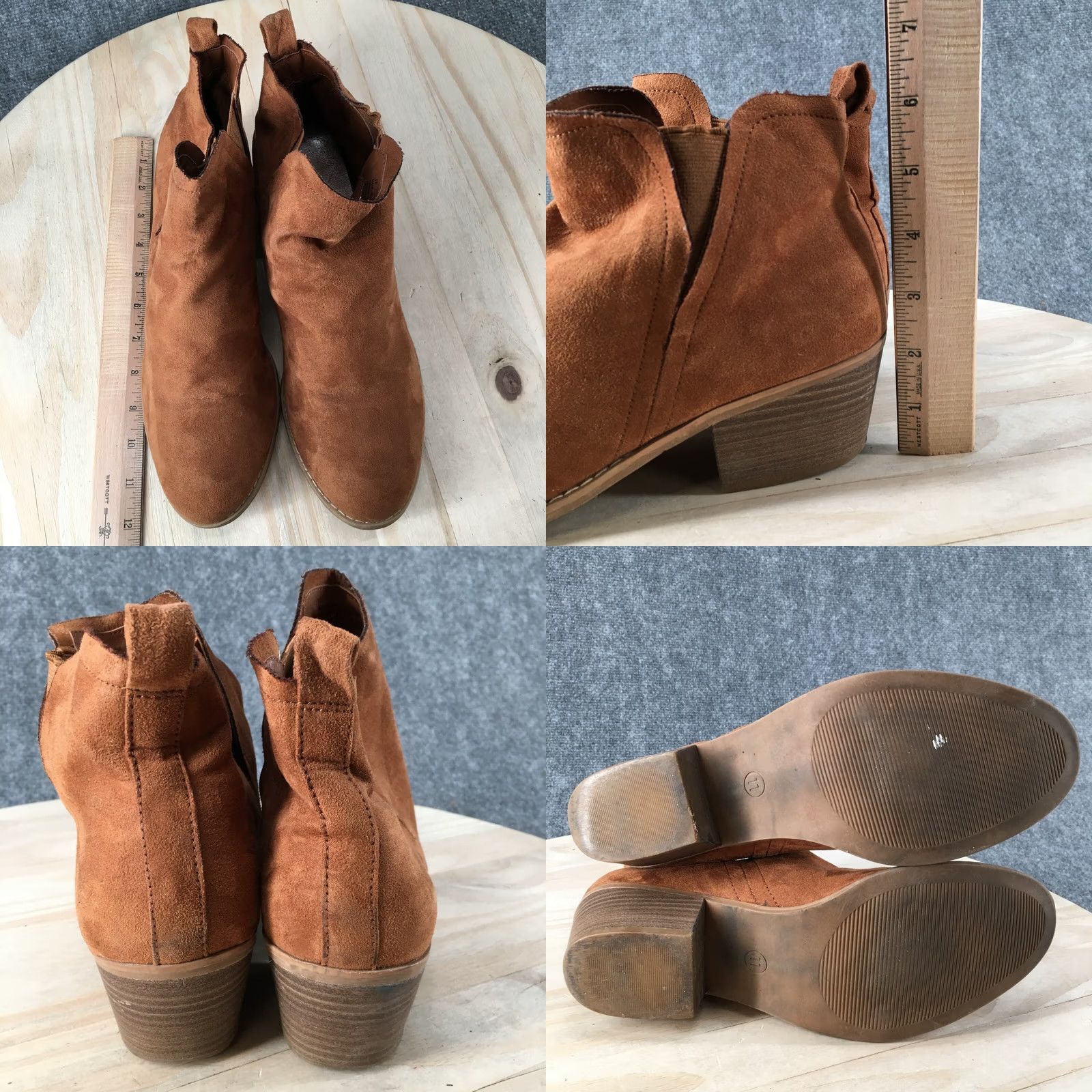 American Eagle Outfitters American Eagle Outfitters Boots Womens 11 Pull On Ankle Bootie Brown Fabric Heel Boots Material: Fabric Size US 11 / IT 41 - 8 Thumbnail