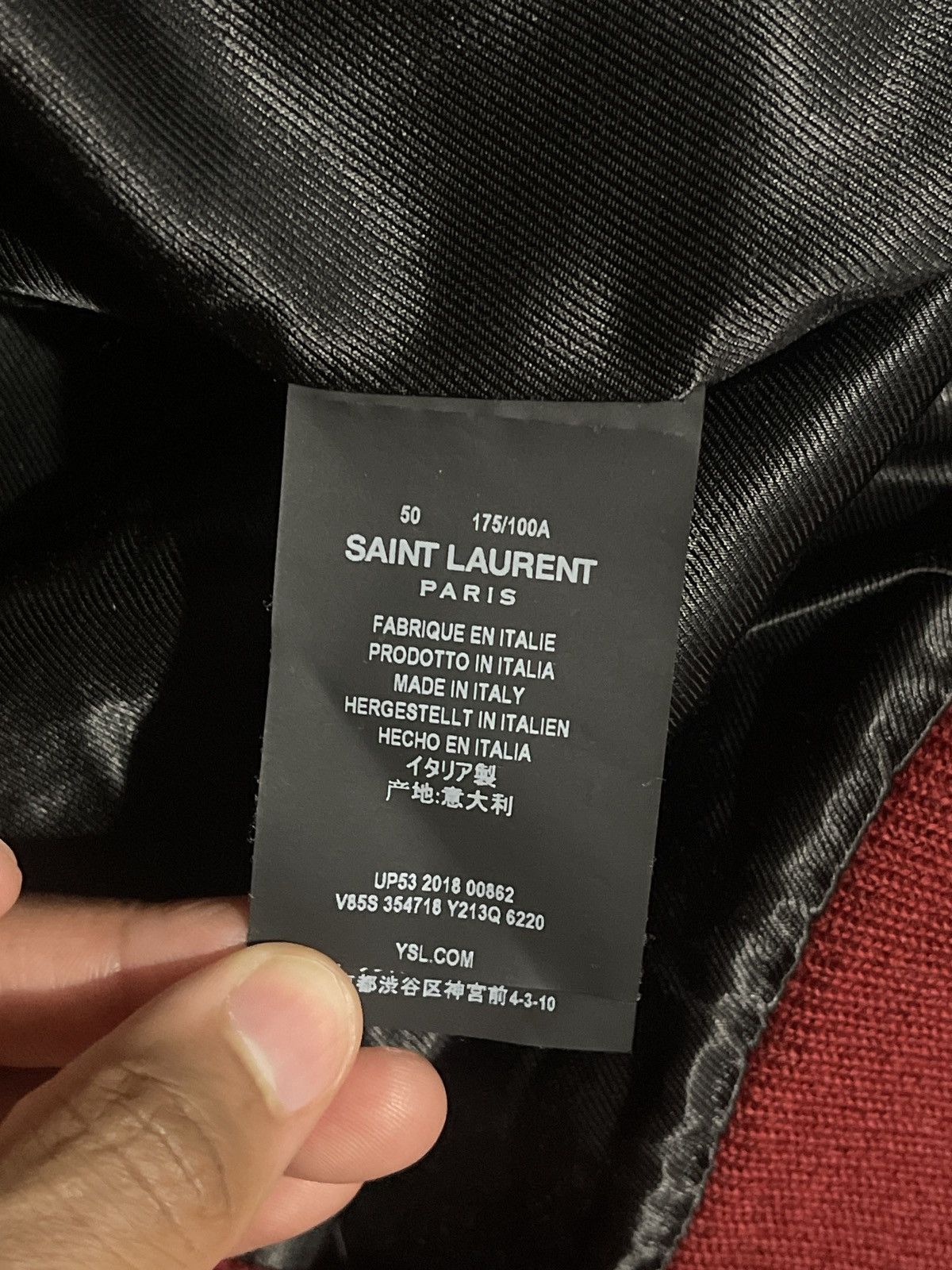 Saint Laurent Paris Red Saint Laurent Teddy 50 Hedi Slimane Size US M / EU 48-50 / 2 - 4 Thumbnail