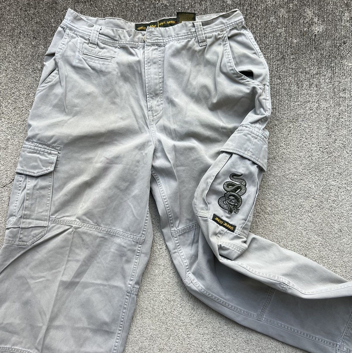 Vintage Crazy vintage Jnco jeans snake cargo pants baggy wide leg Grailed