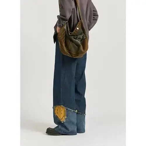 Tuesday Night Band Practice Retro y2k harajuku distressed patchwork smiley face pants Size US 30 / EU 46 - 3 Thumbnail