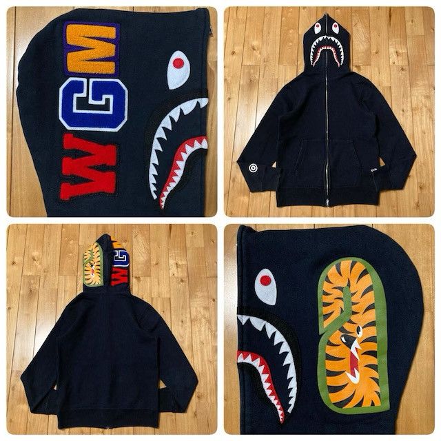 Bape BAPE WGM Shark Full Zip Hoodie Black a bathing ape Size US M / EU 48-50 / 2 - 1 Thumbnail